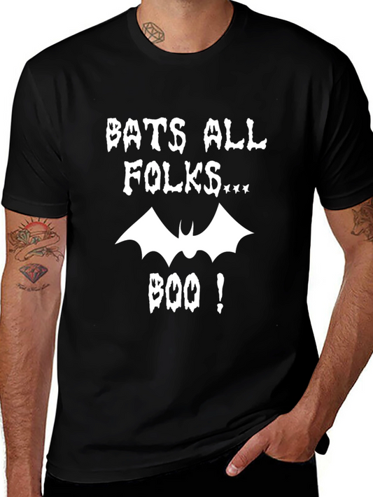 Bats All Folks Graphic Tee - Spooky Halloween Shirt