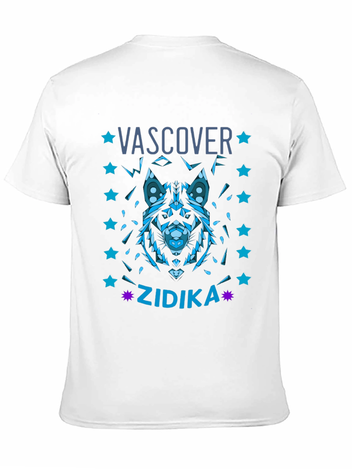 Geometric Wolf Graphic Tee - Vascover Zidika