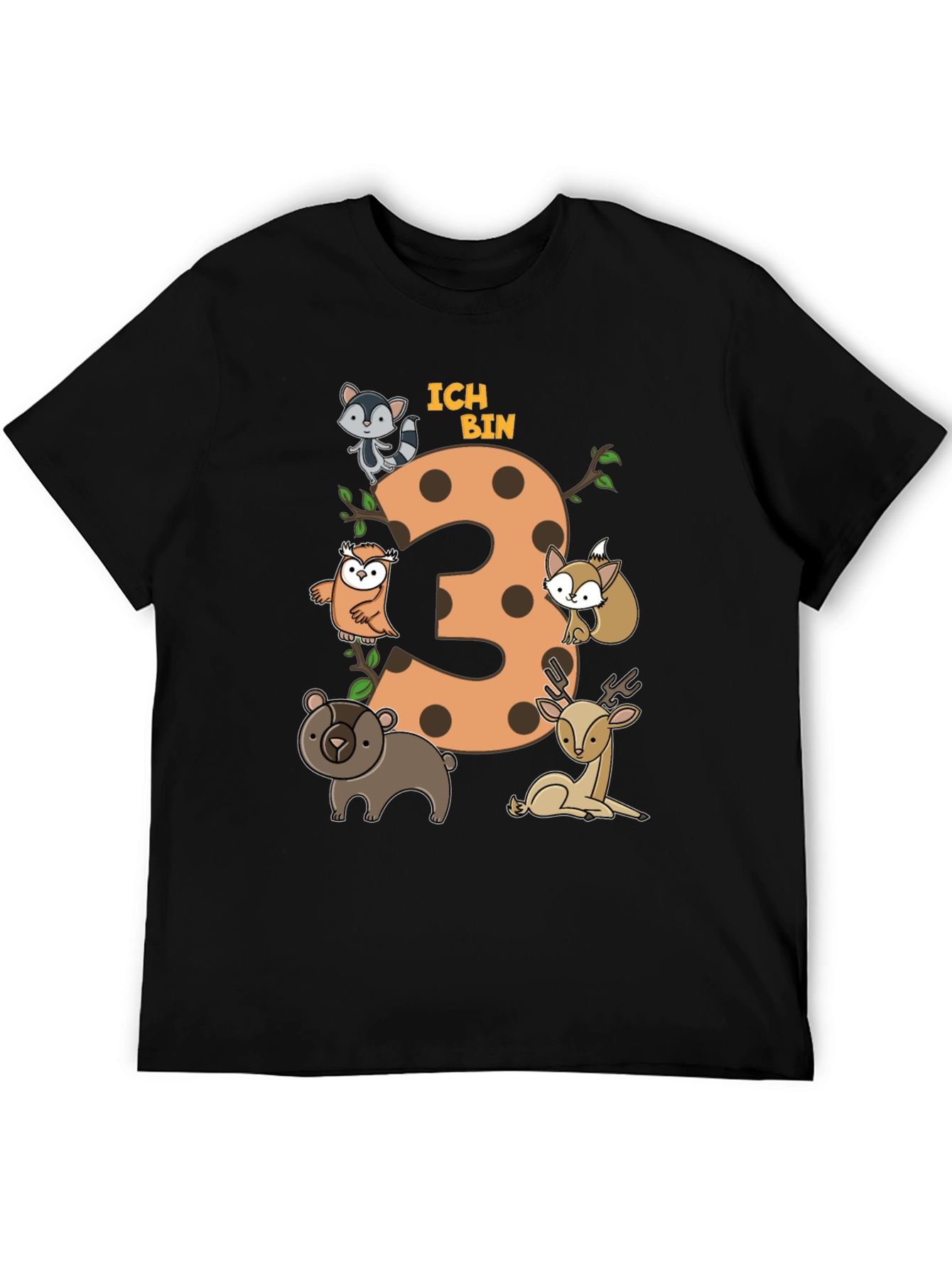 Cute 3rd Birthday Forest Animals T-Shirt