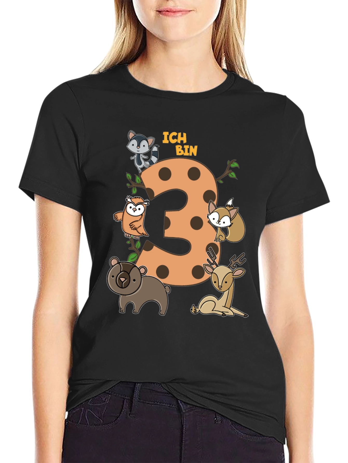 Cute 3rd Birthday Forest Animals T-Shirt