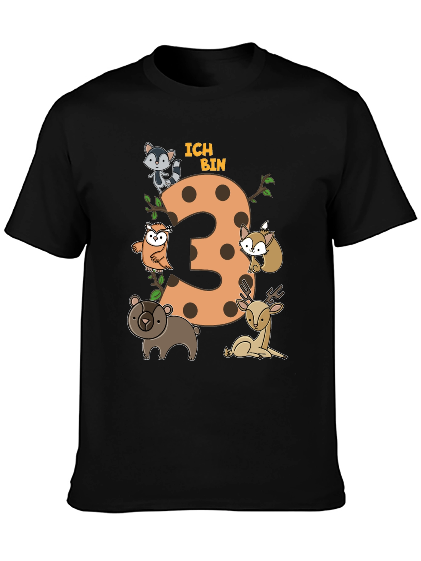 Cute 3rd Birthday Forest Animals T-Shirt