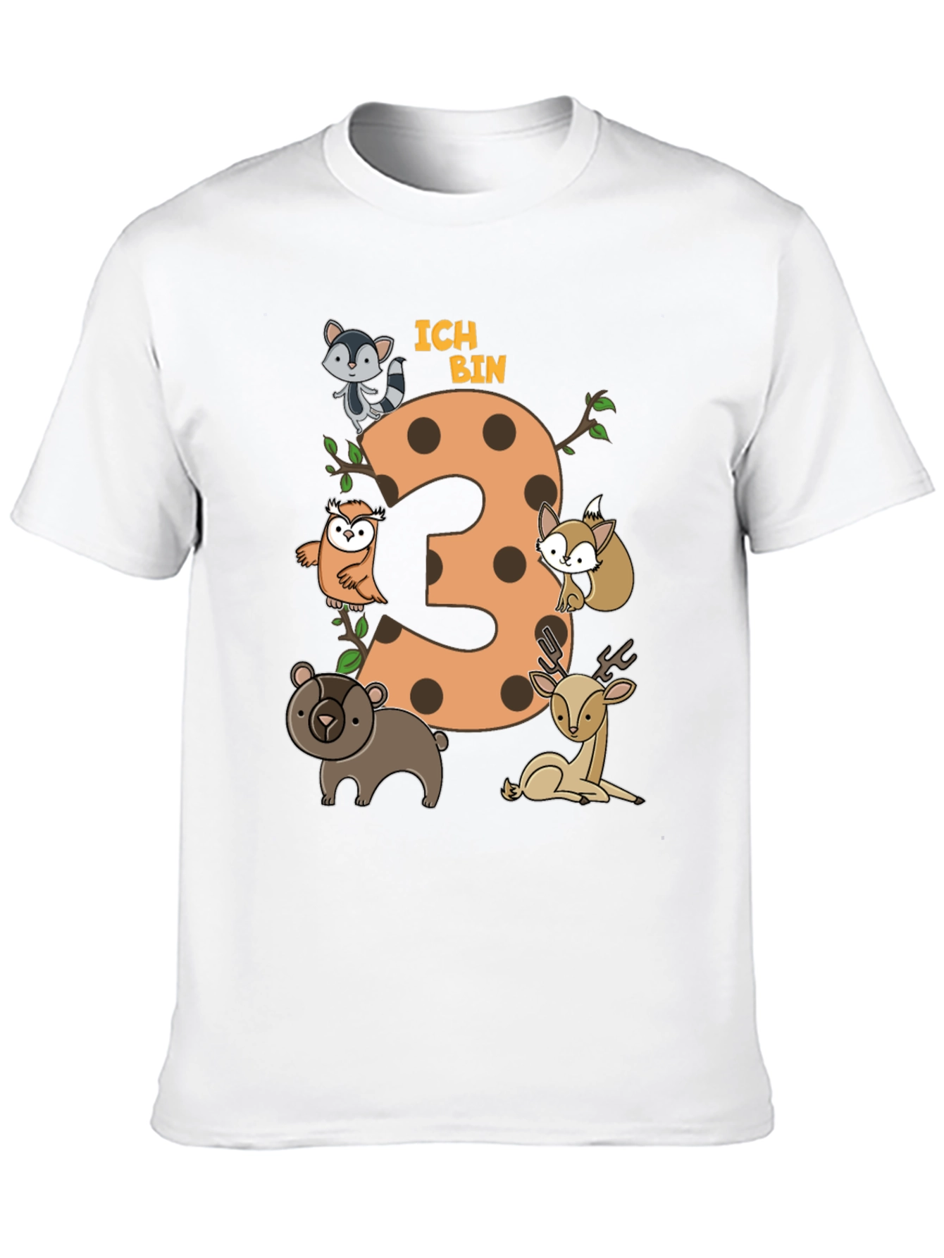 Cute 3rd Birthday Forest Animals T-Shirt