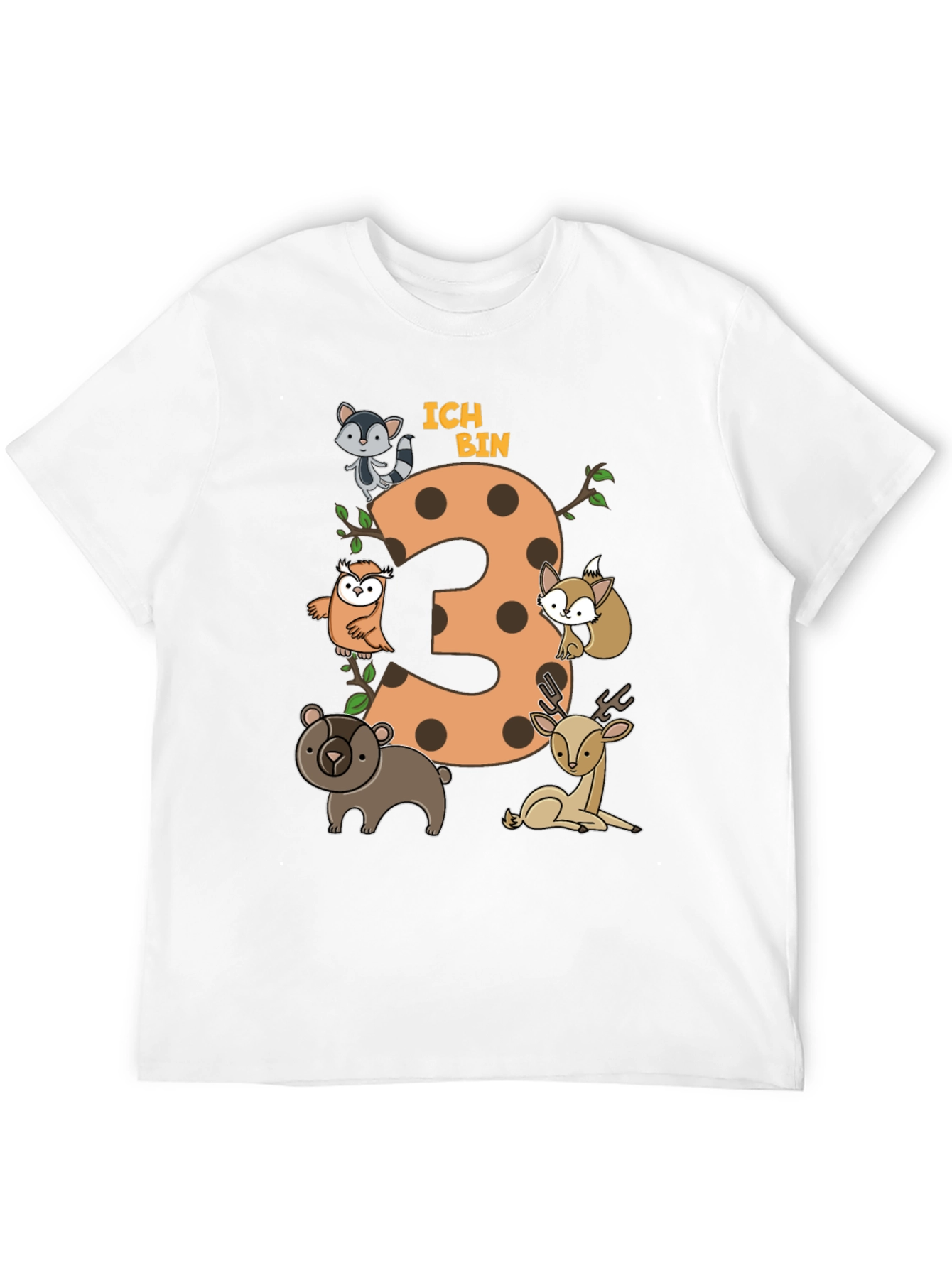 Cute 3rd Birthday Forest Animals T-Shirt