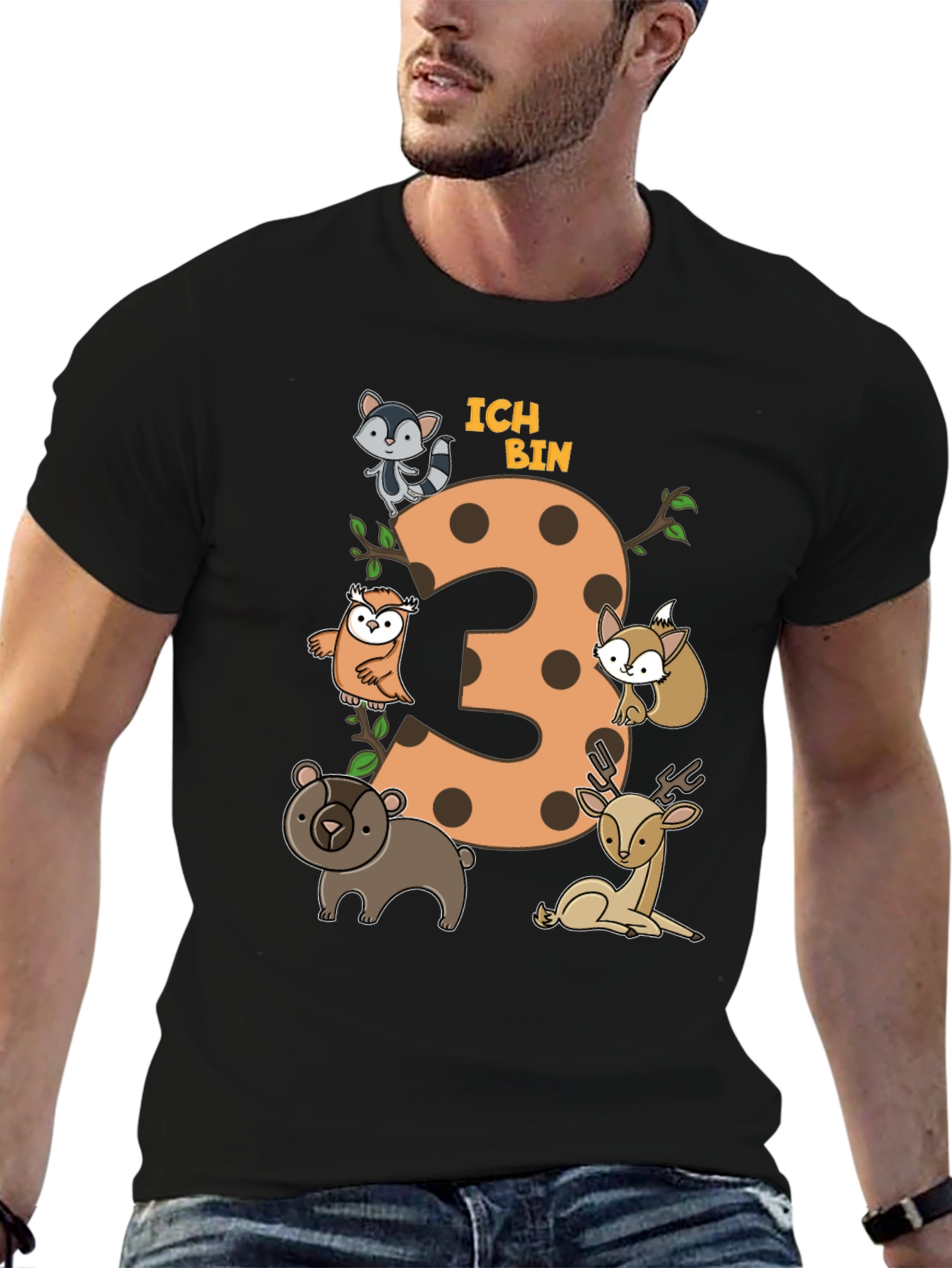 Cute 3rd Birthday Forest Animals T-Shirt