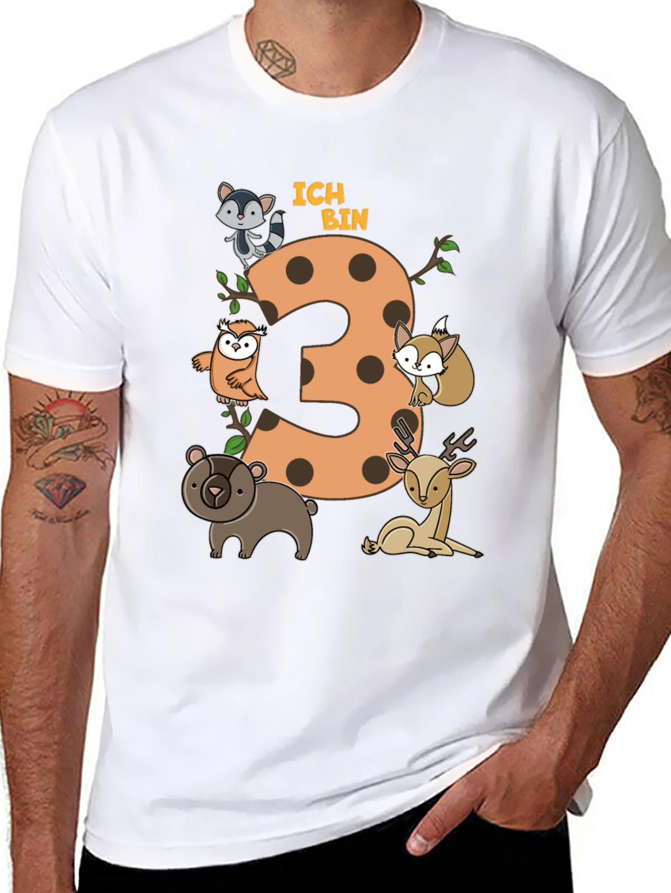 Cute 3rd Birthday Forest Animals T-Shirt