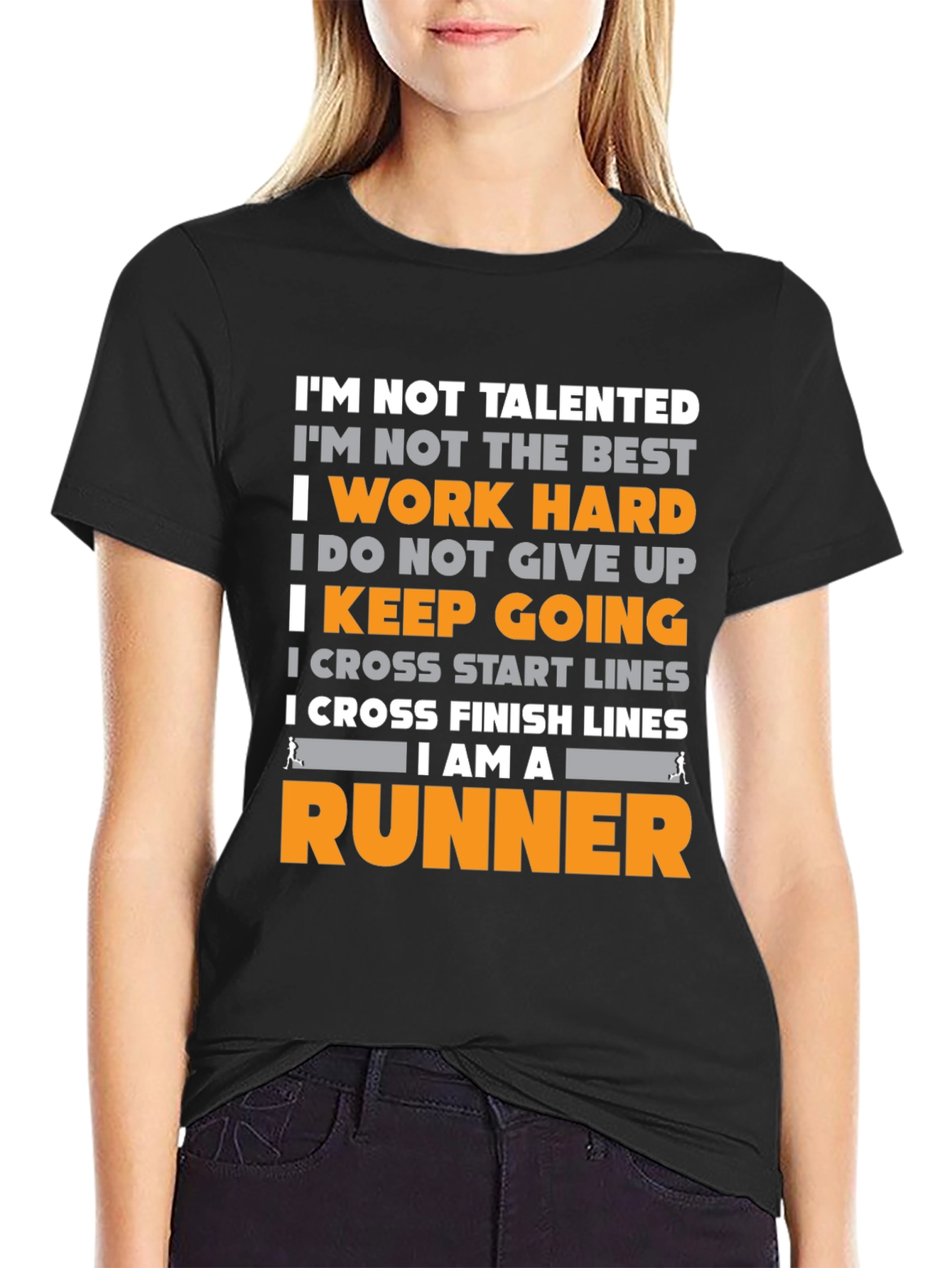Runner Motivation T-Shirt - Work Hard Keep Going