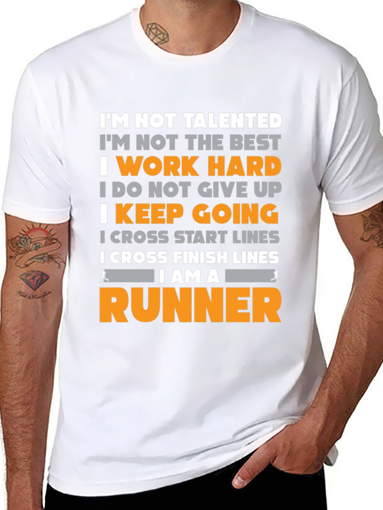 Runner Motivation T-Shirt - Work Hard Keep Going