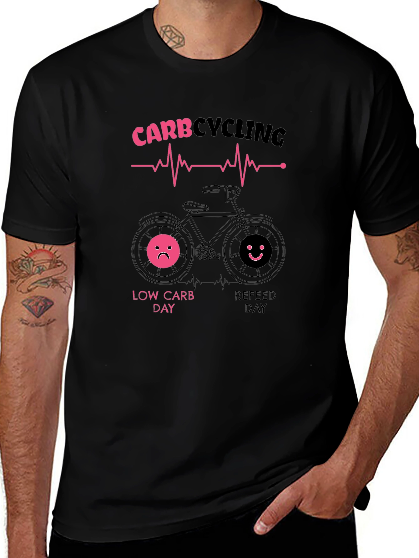 Carb Cycling T-Shirt - Fitness Diet Black Tee