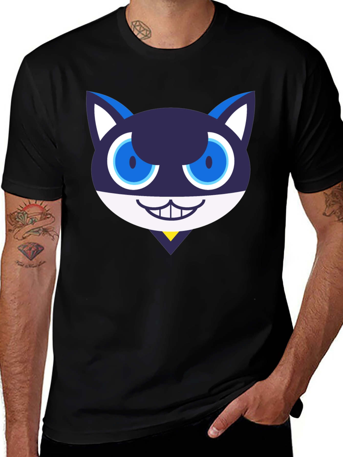 Morgana Cat Persona 5 Inspired Black T-Shirt