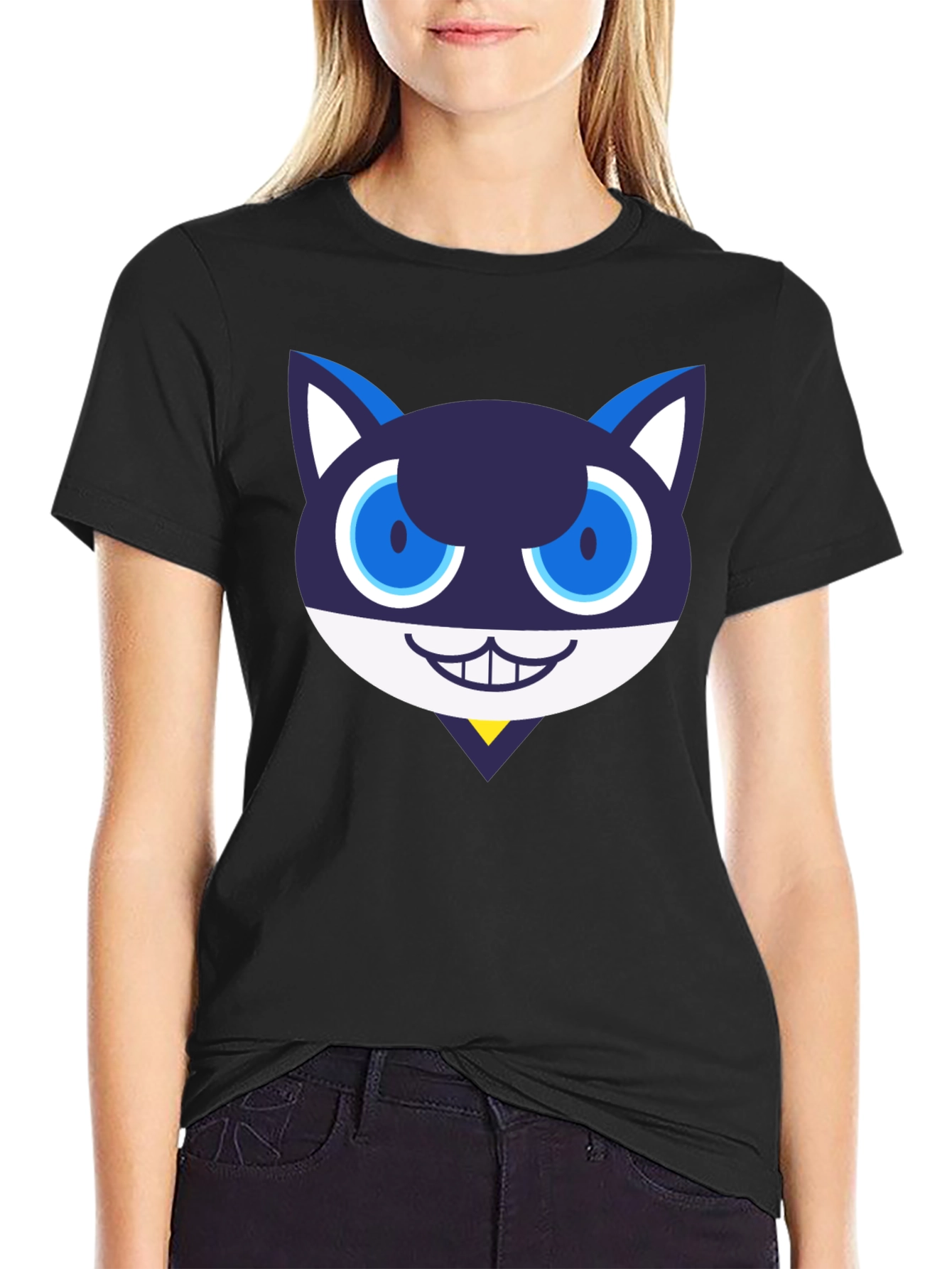 Morgana Cat Persona 5 Inspired Black T-Shirt