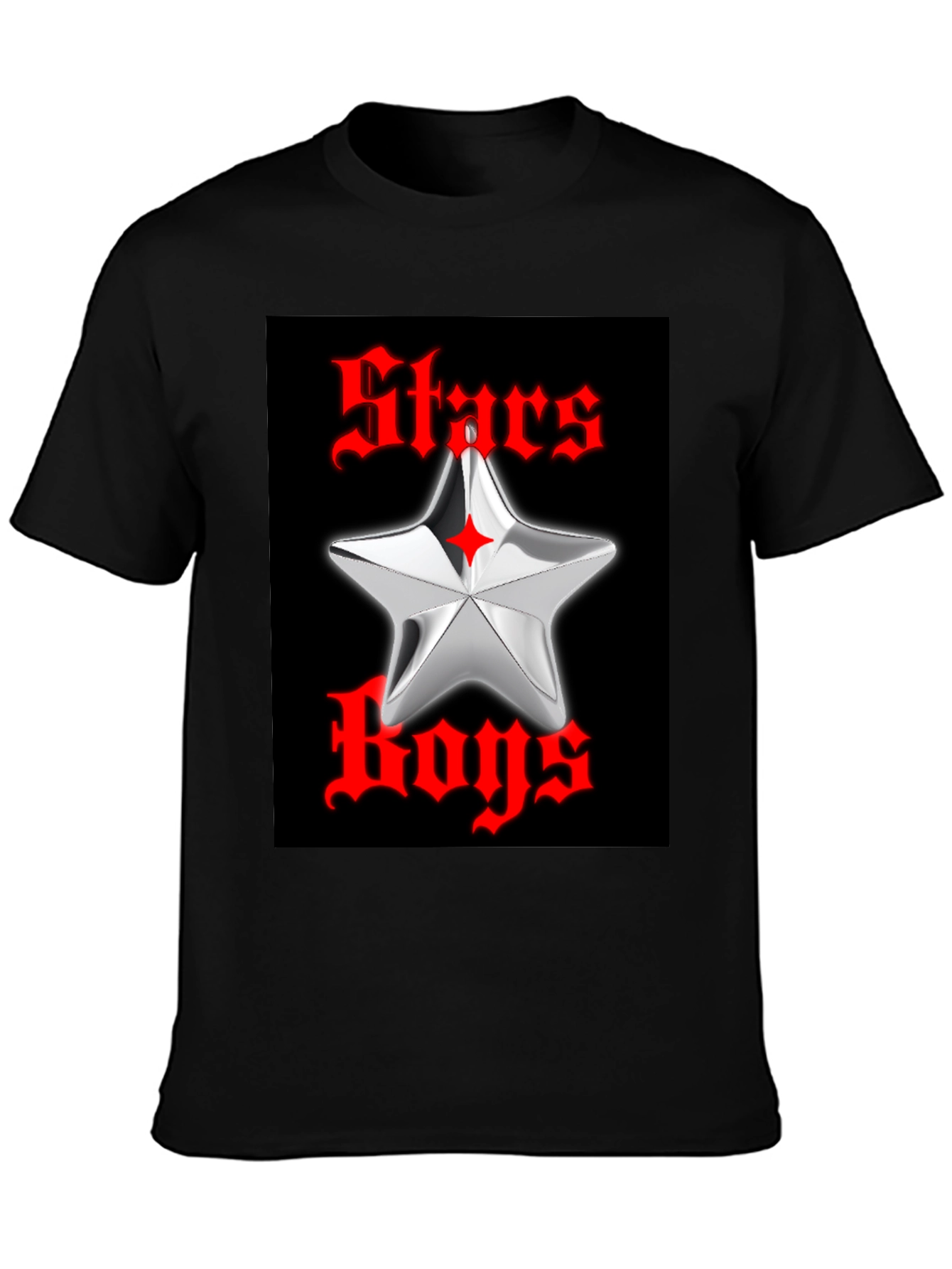 Stars Boys Black Graphic T-Shirt