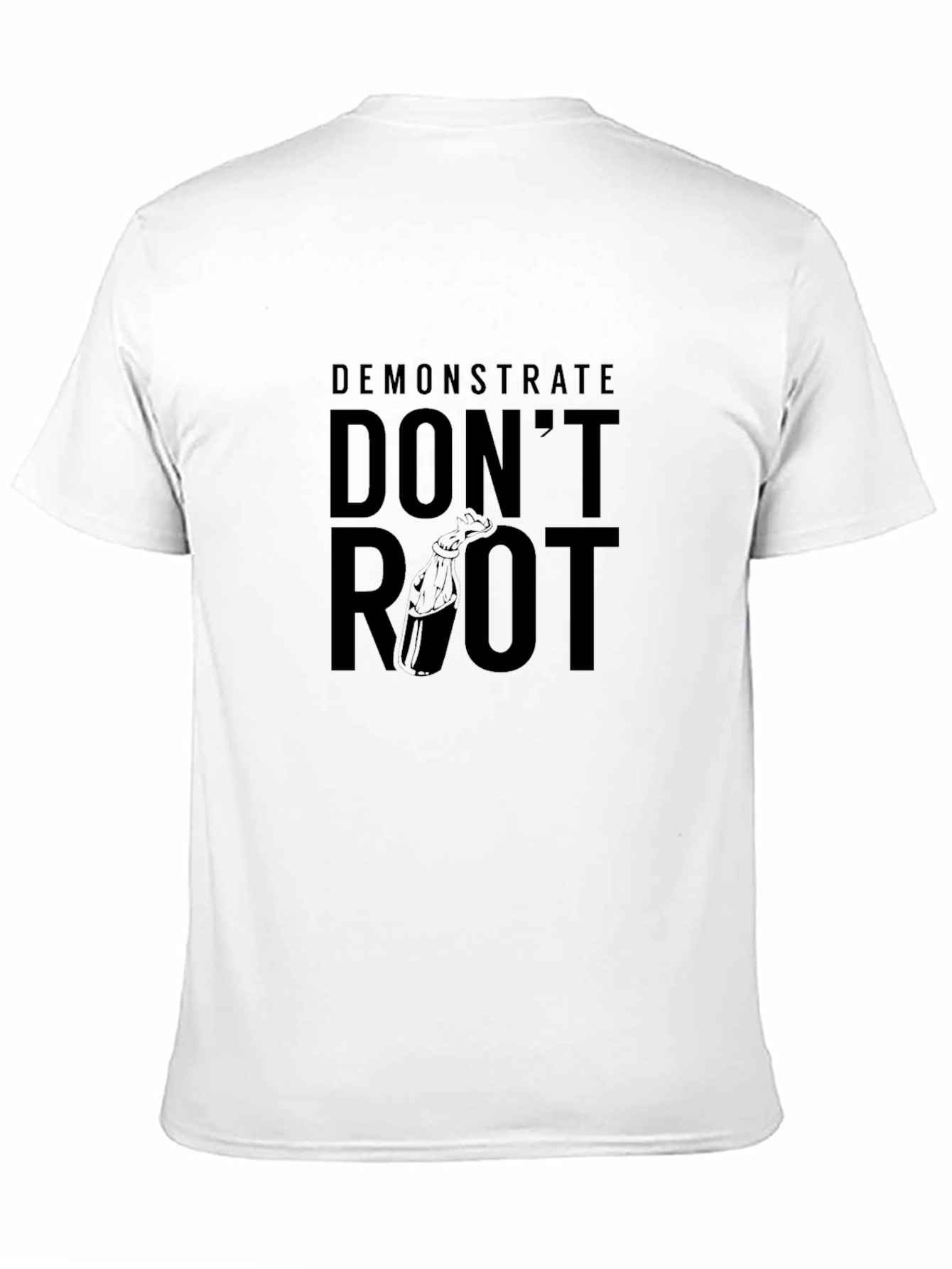 Demonstrate Dont Riot Black Graphic Tee