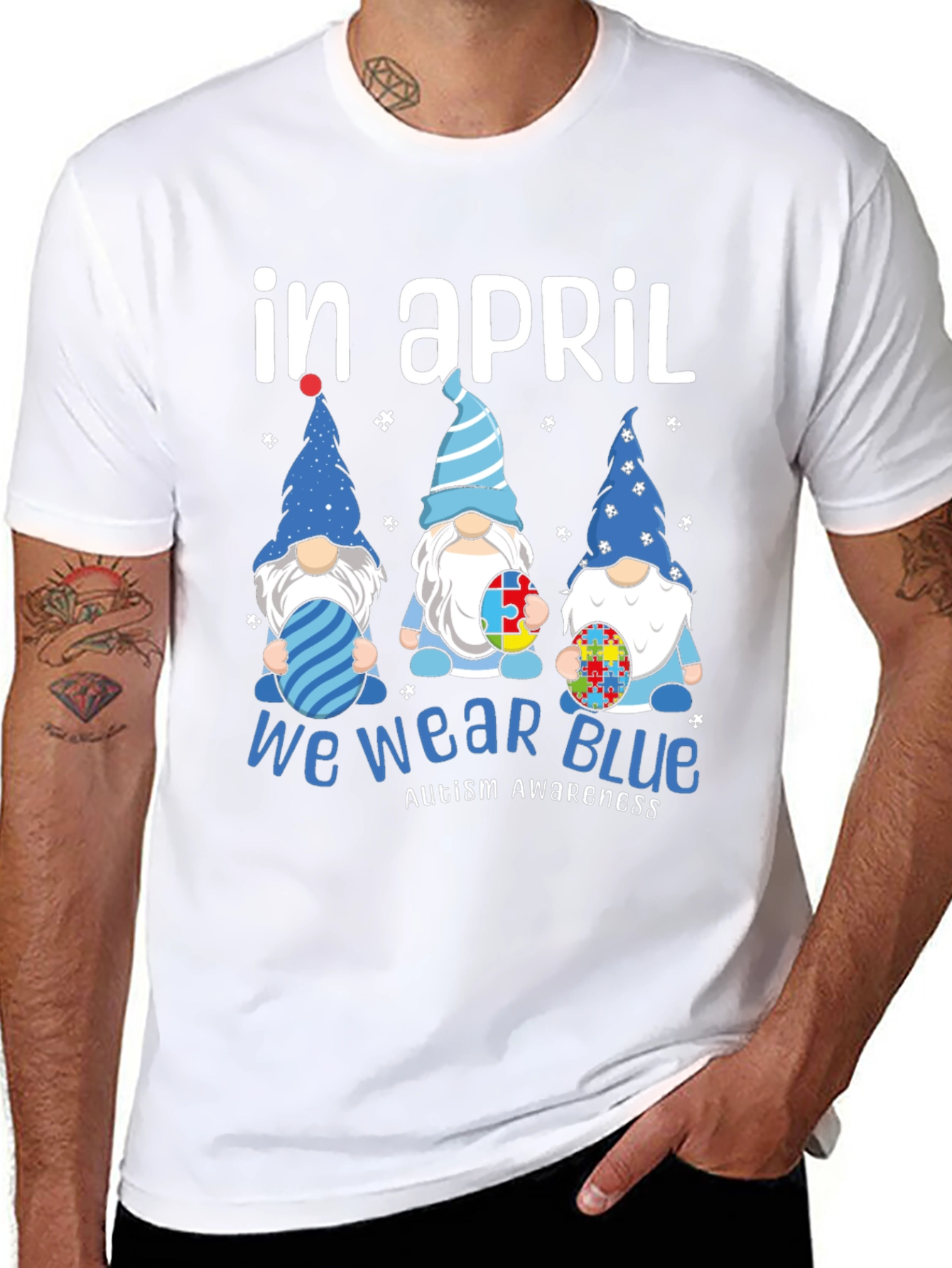 In April We Wear Blue Autism Awareness T-Shirt
