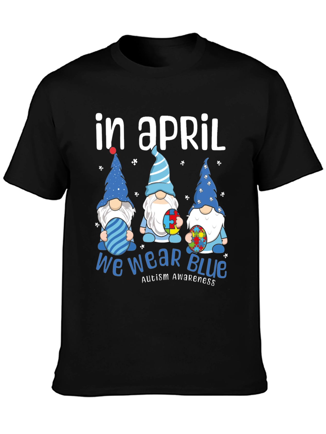 In April We Wear Blue Autism Awareness T-Shirt