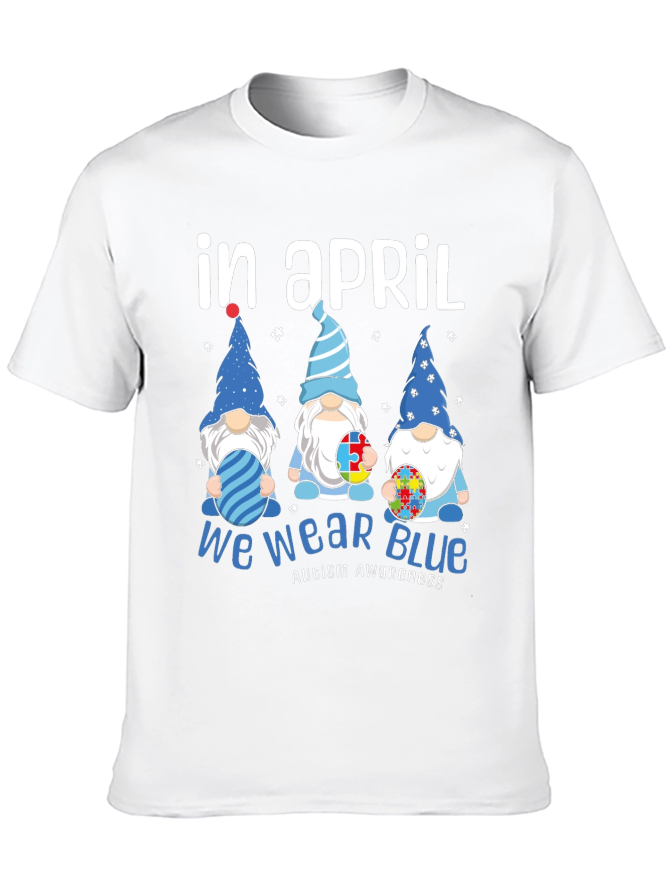 In April We Wear Blue Autism Awareness T-Shirt