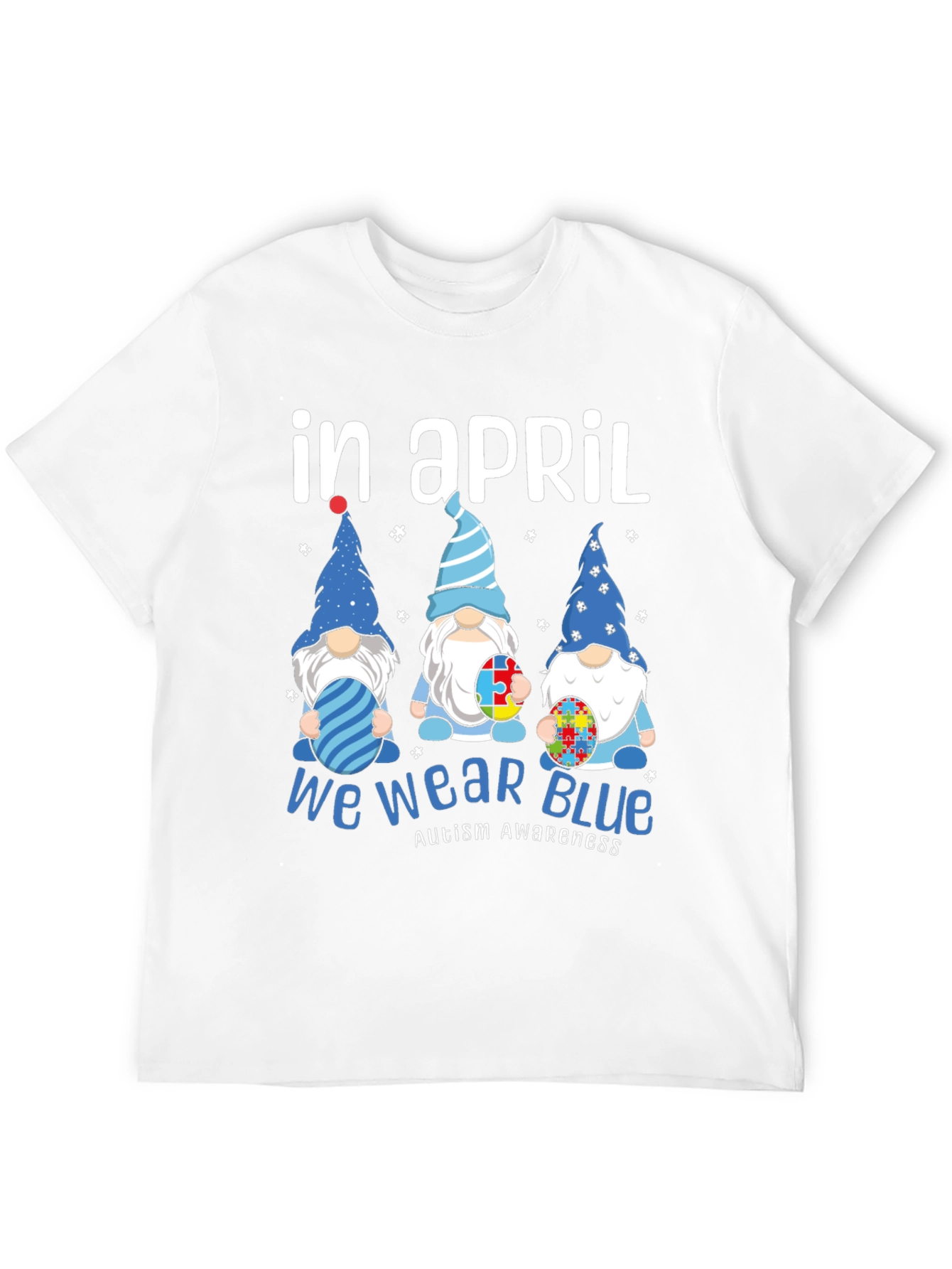 In April We Wear Blue Autism Awareness T-Shirt
