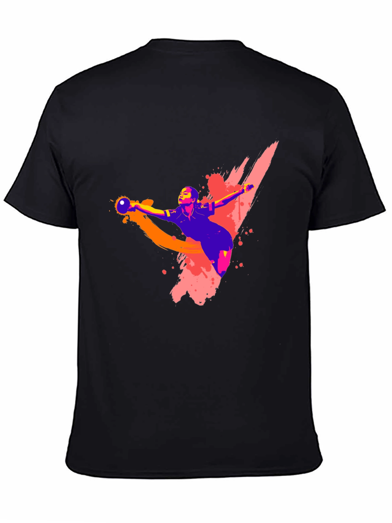 Handball Player Graphic T-Shirt - Black