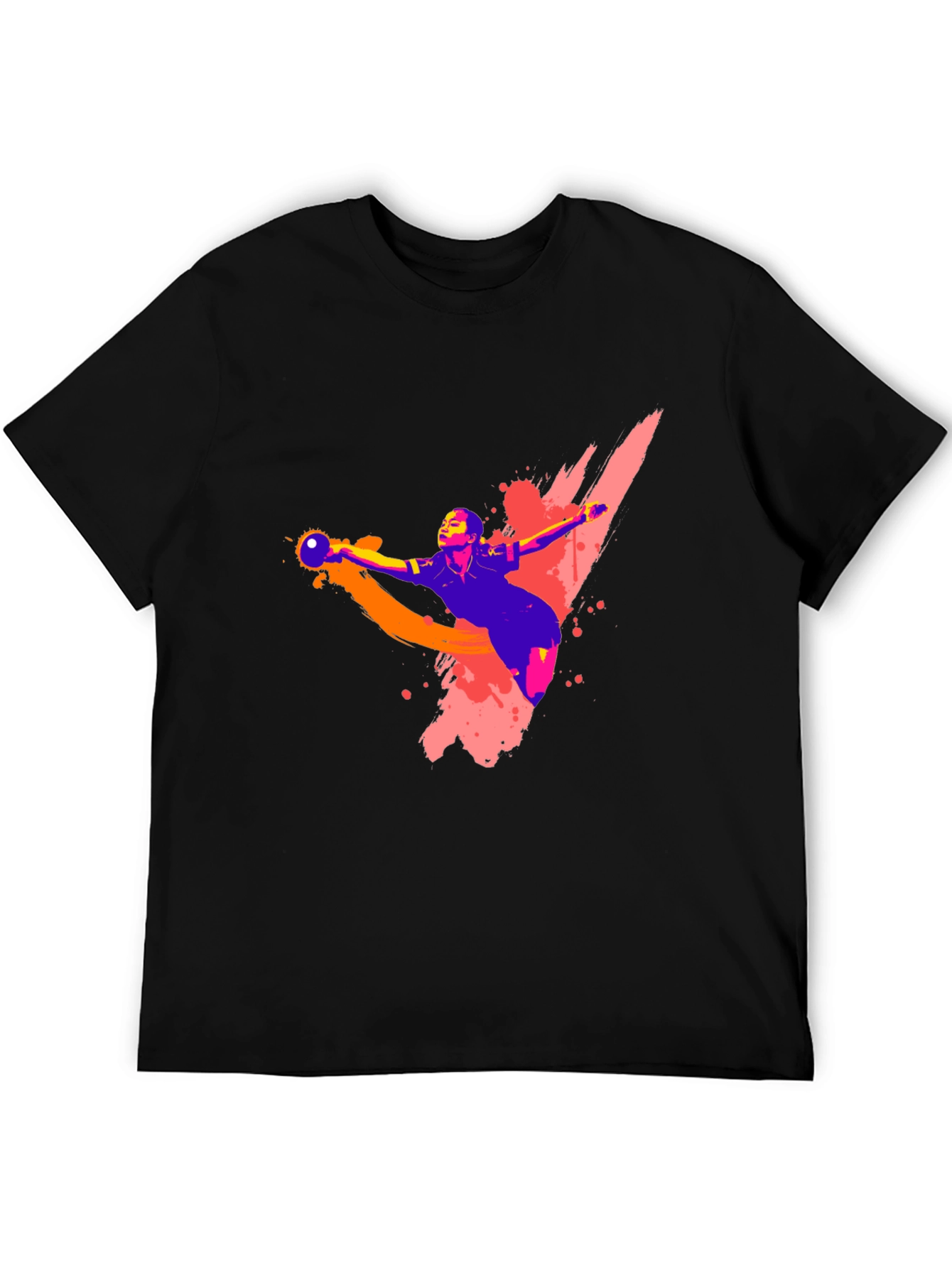 Handball Player Graphic T-Shirt - Black