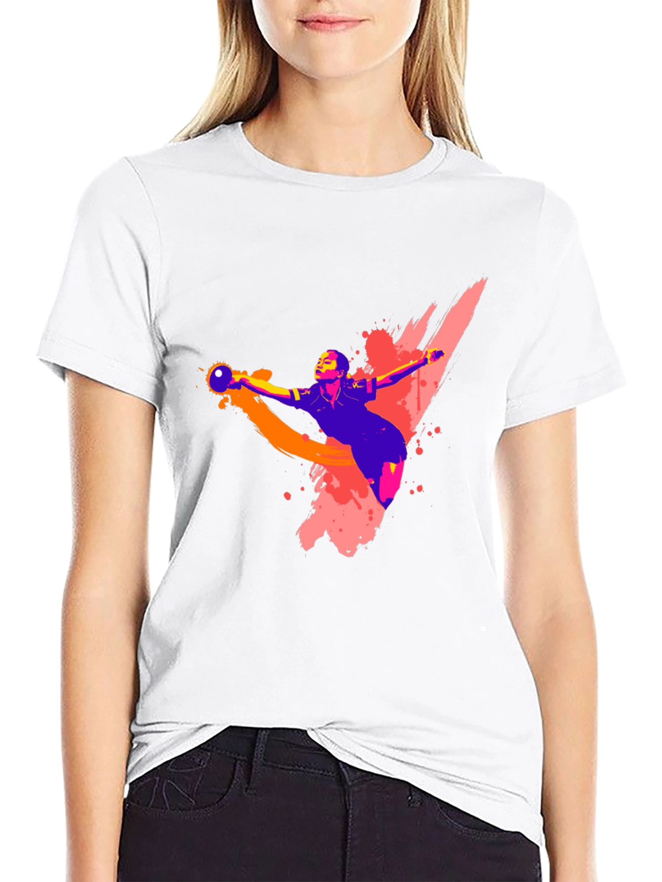 Handball Player Graphic T-Shirt - Black