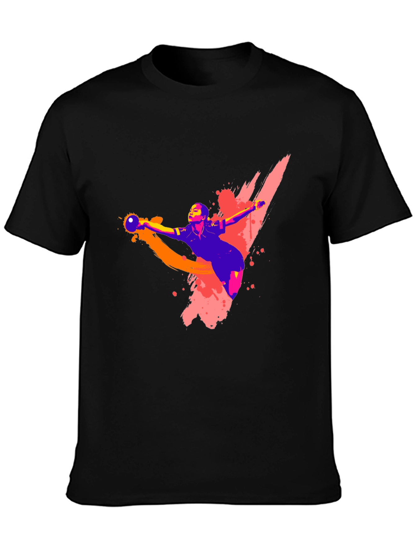 Handball Player Graphic T-Shirt - Black