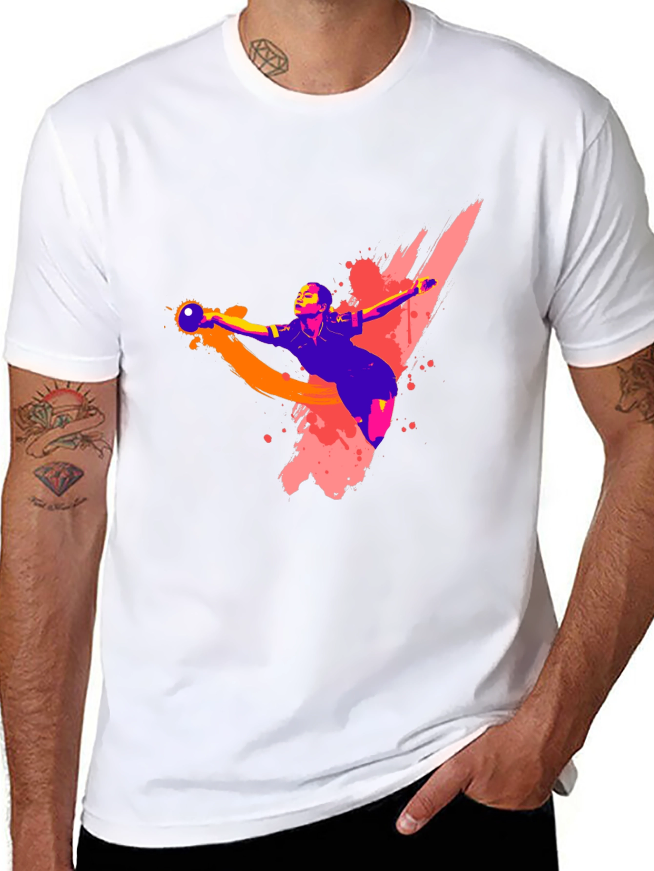 Handball Player Graphic T-Shirt - Black