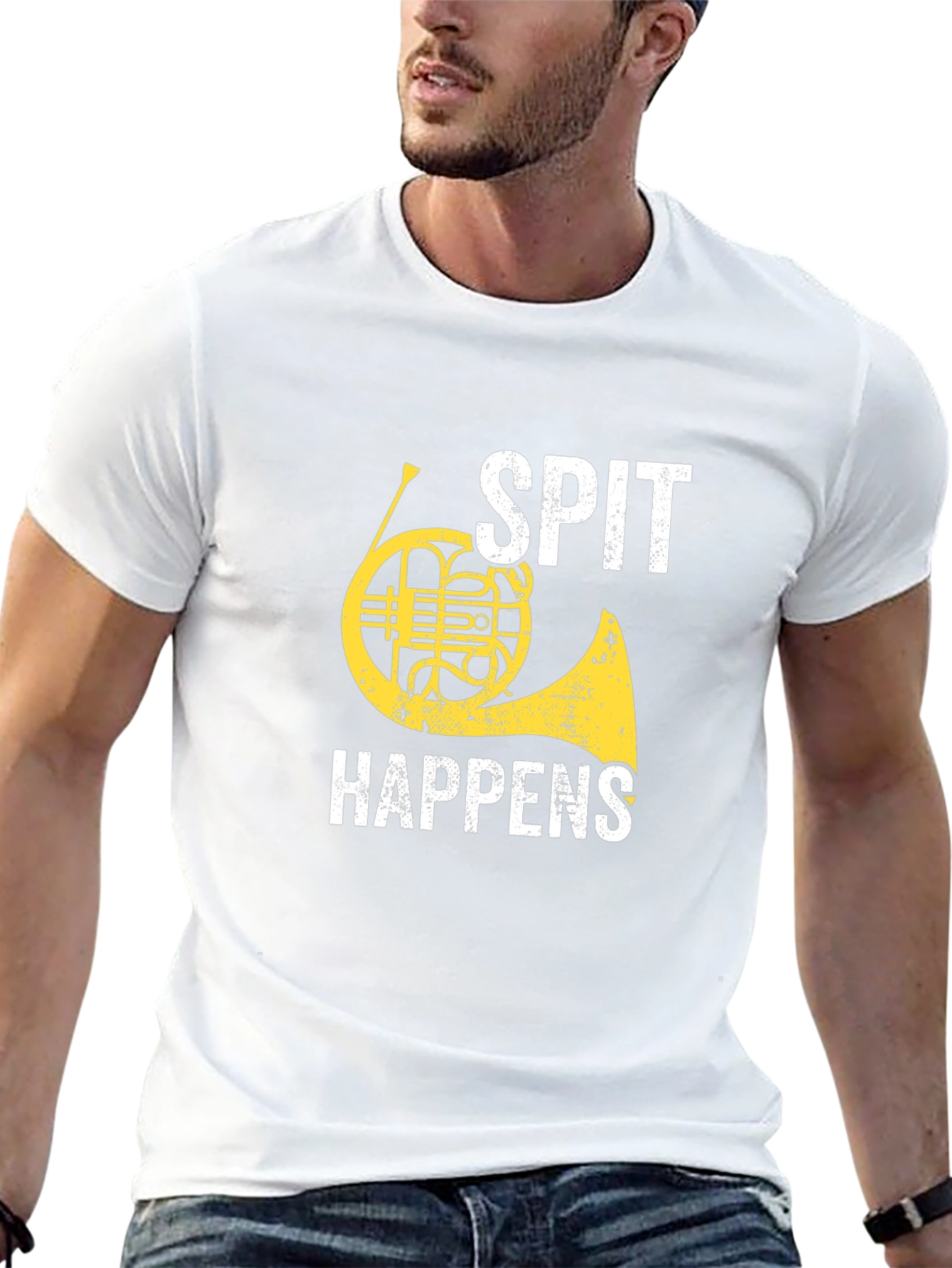 Spit Happens French Horn Graphic Tee