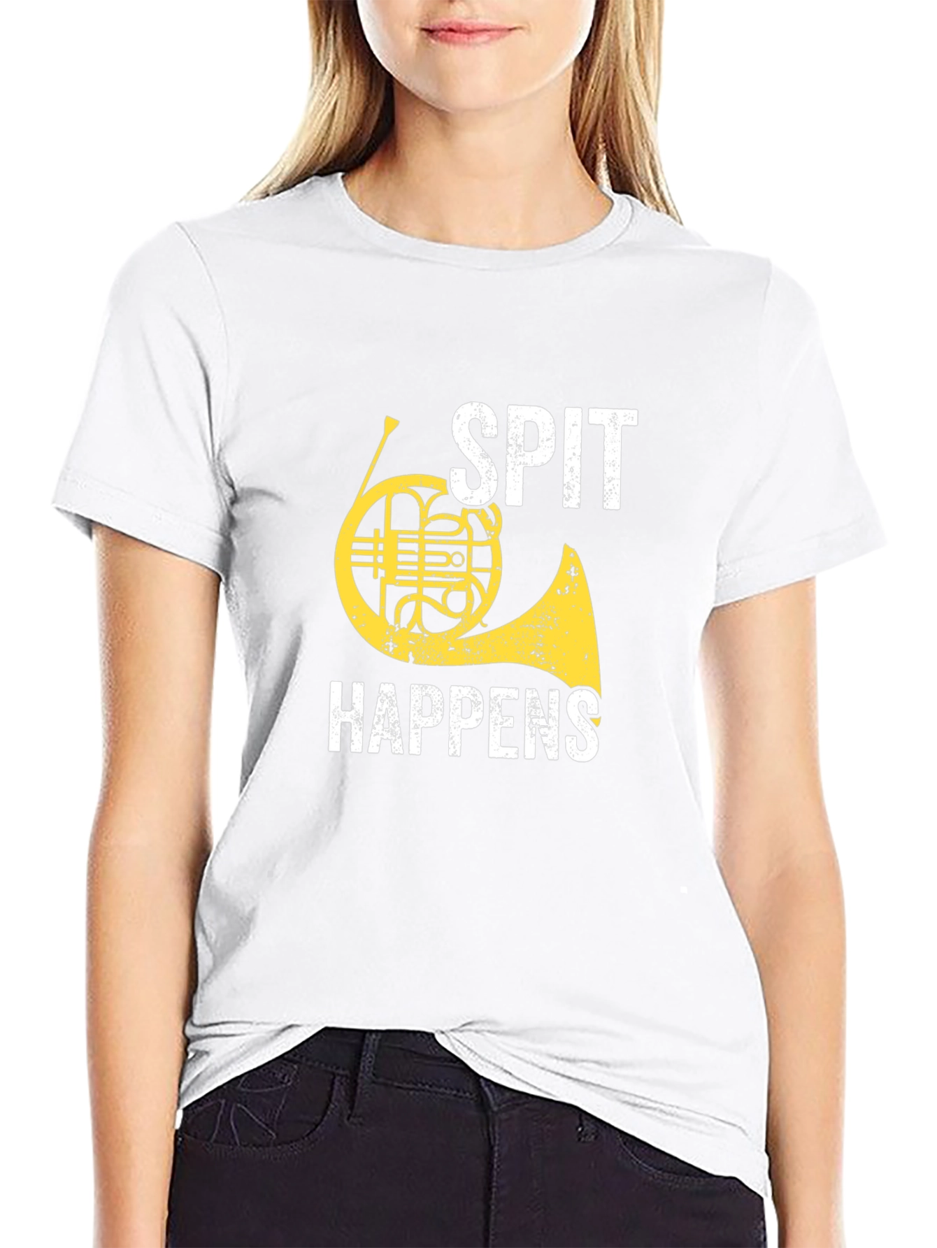 Spit Happens French Horn Graphic Tee