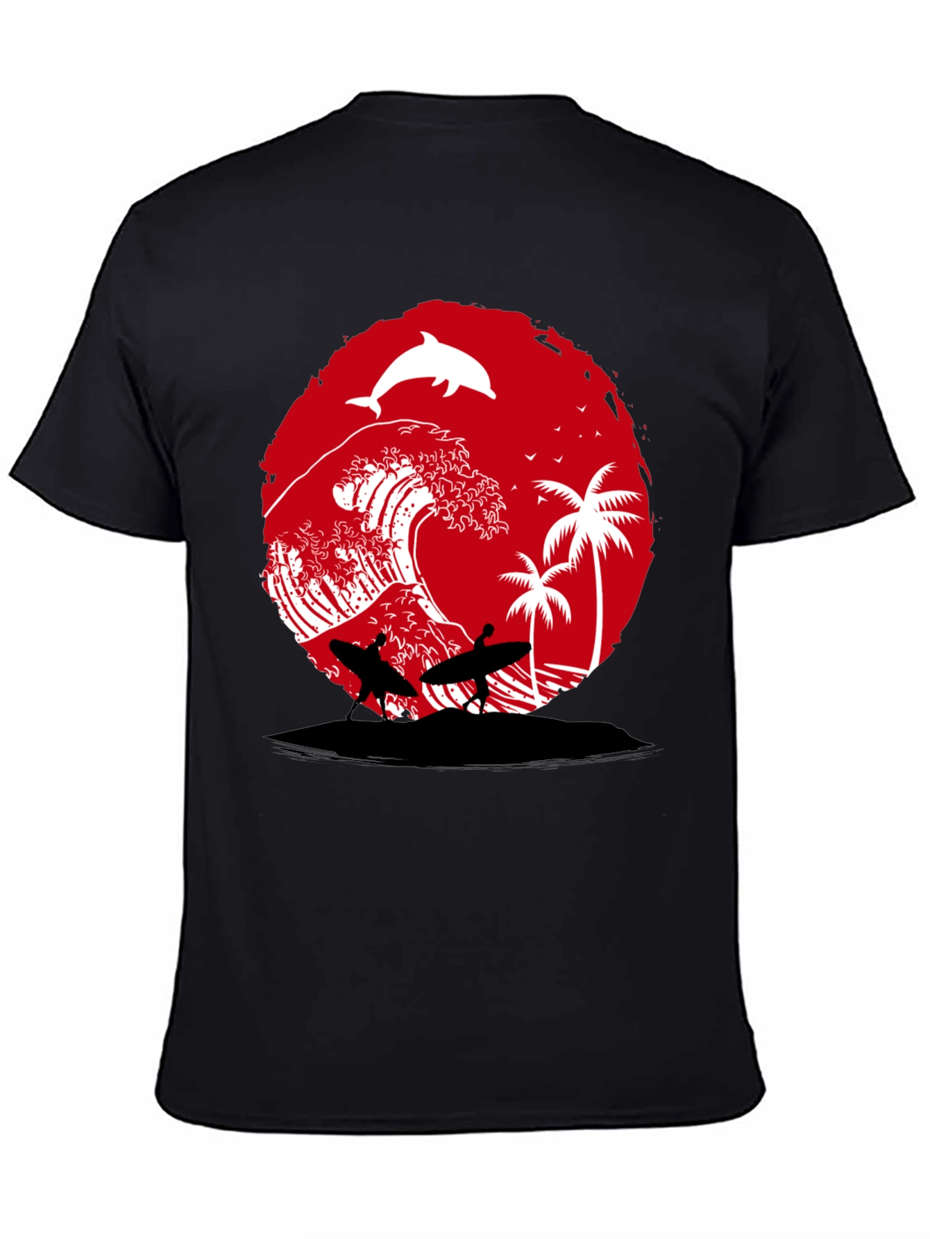 Surfing Beach Wave Graphic Tee