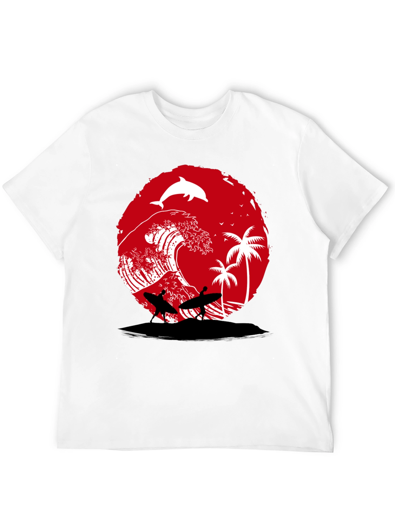 Surfing Beach Wave Graphic Tee
