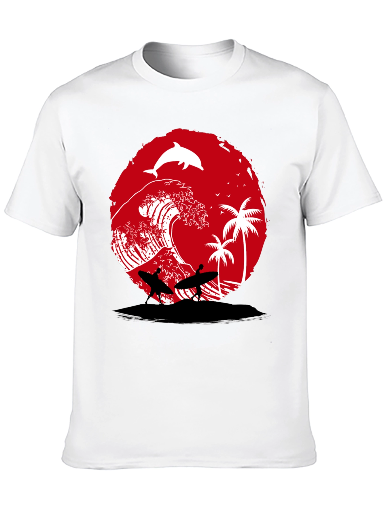 Surfing Beach Wave Graphic Tee