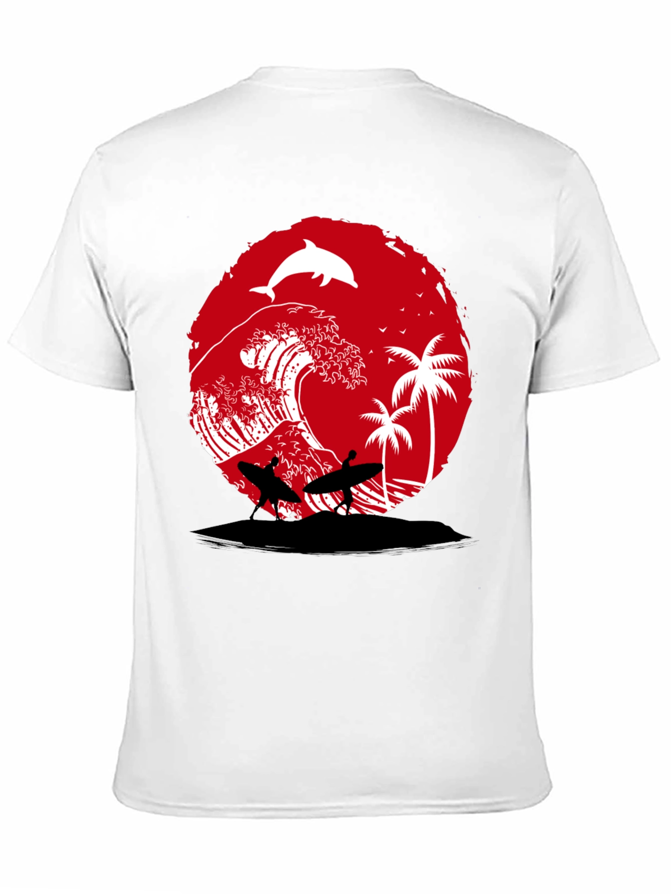 Surfing Beach Wave Graphic Tee