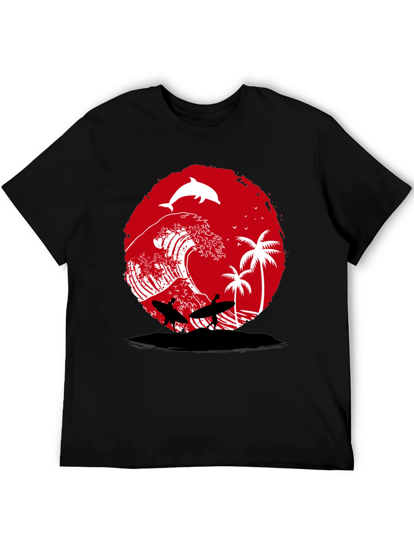 Surfing Beach Wave Graphic Tee
