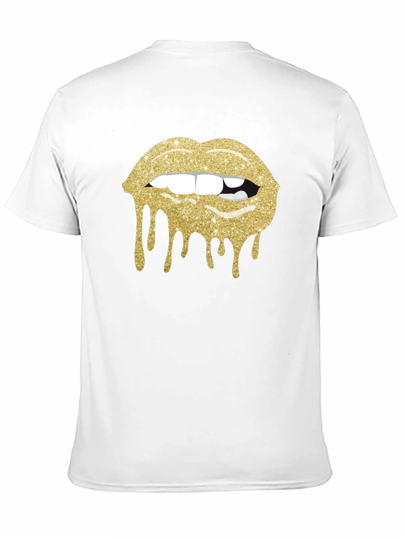 Glitter Lips Graphic Black T-Shirt