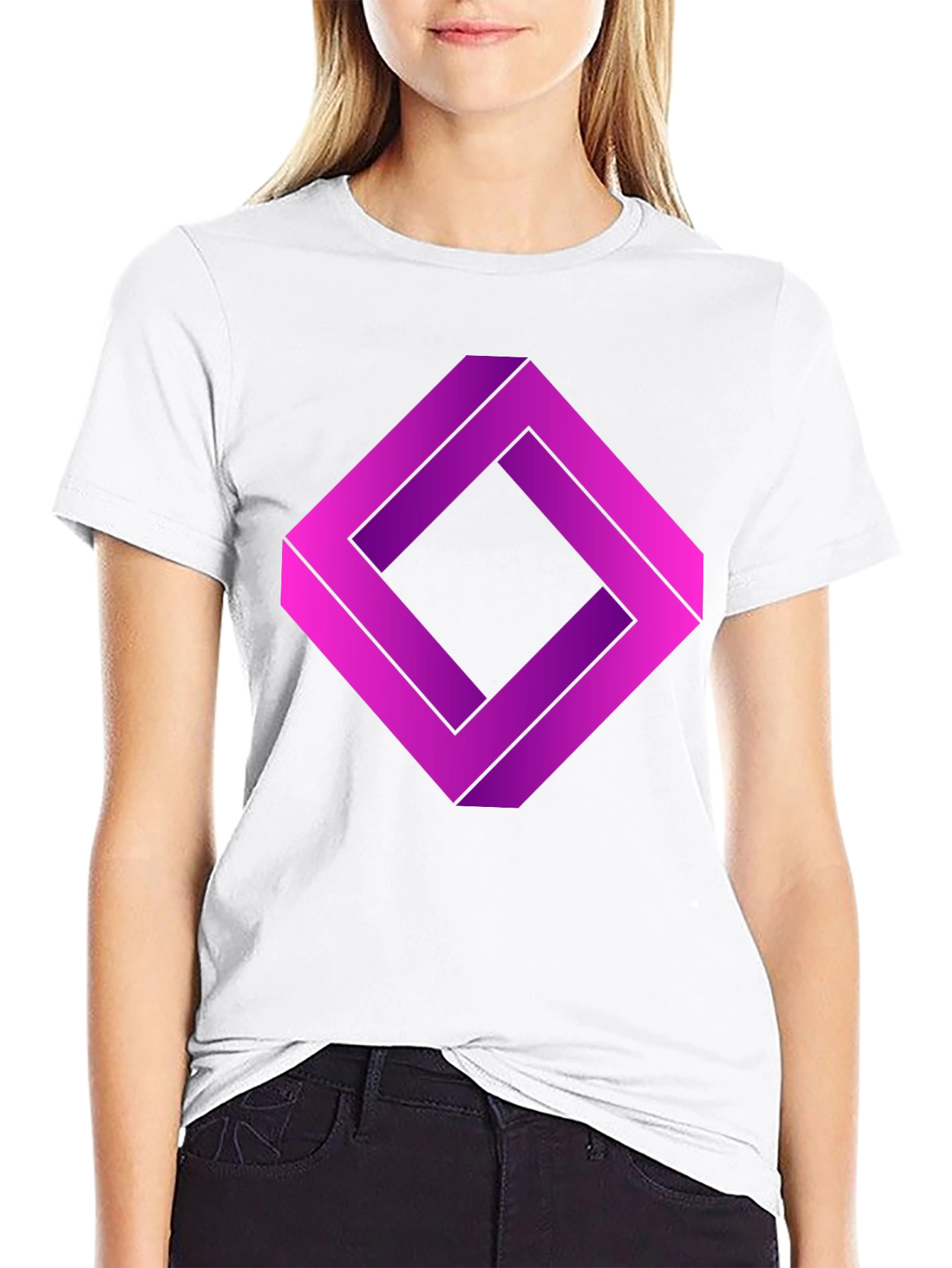 Impossible Square Graphic T-Shirt - Optical Illusion Tee
