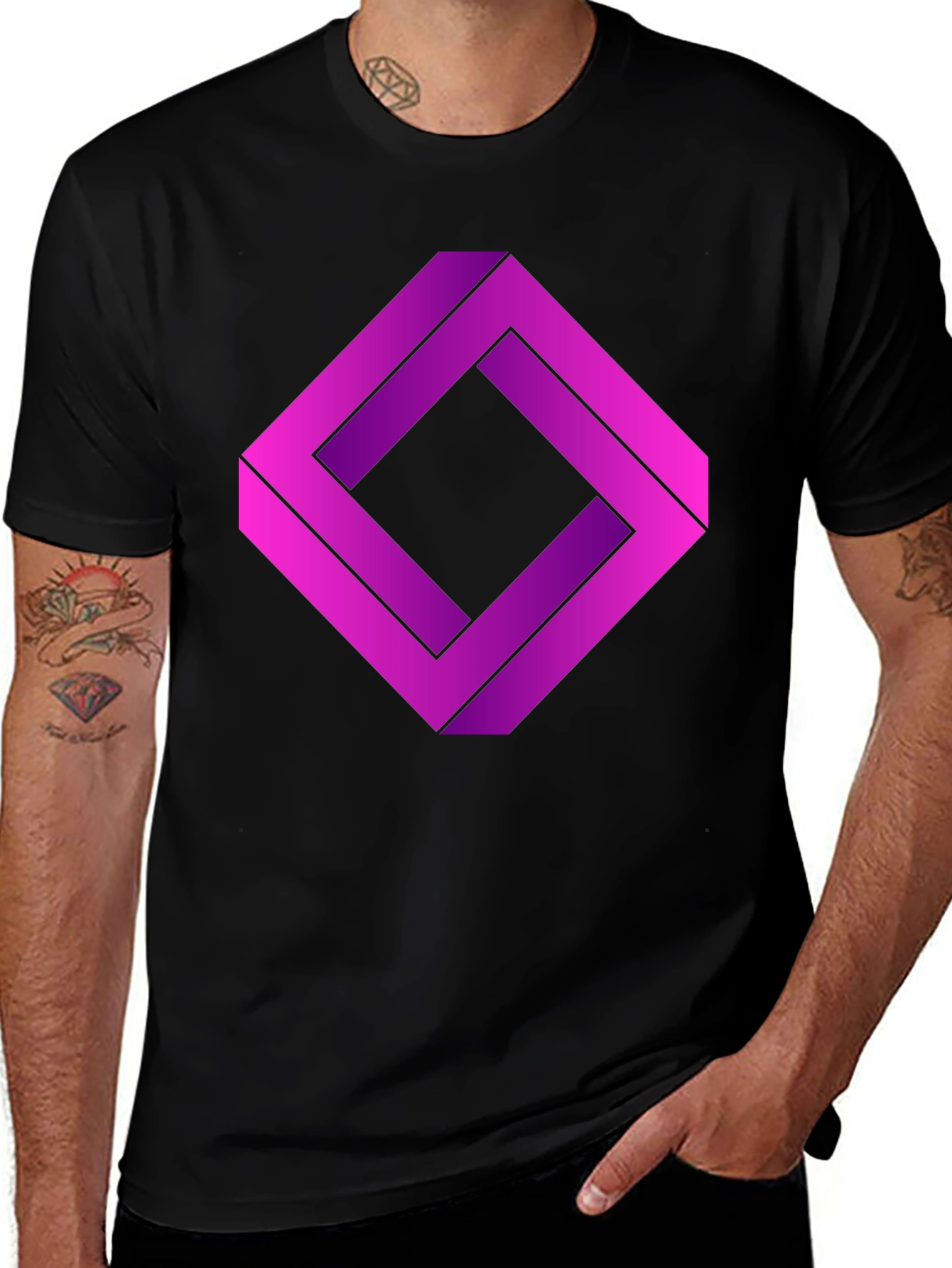 Impossible Square Graphic T-Shirt - Optical Illusion Tee