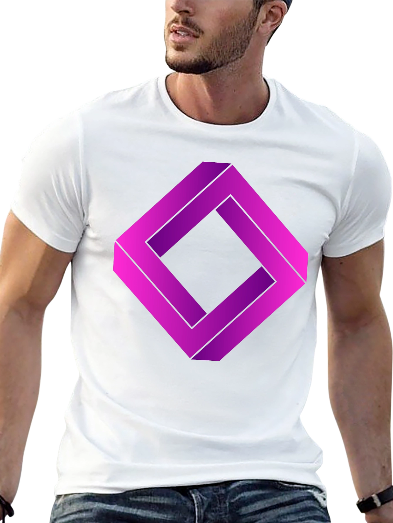 Impossible Square Graphic T-Shirt - Optical Illusion Tee