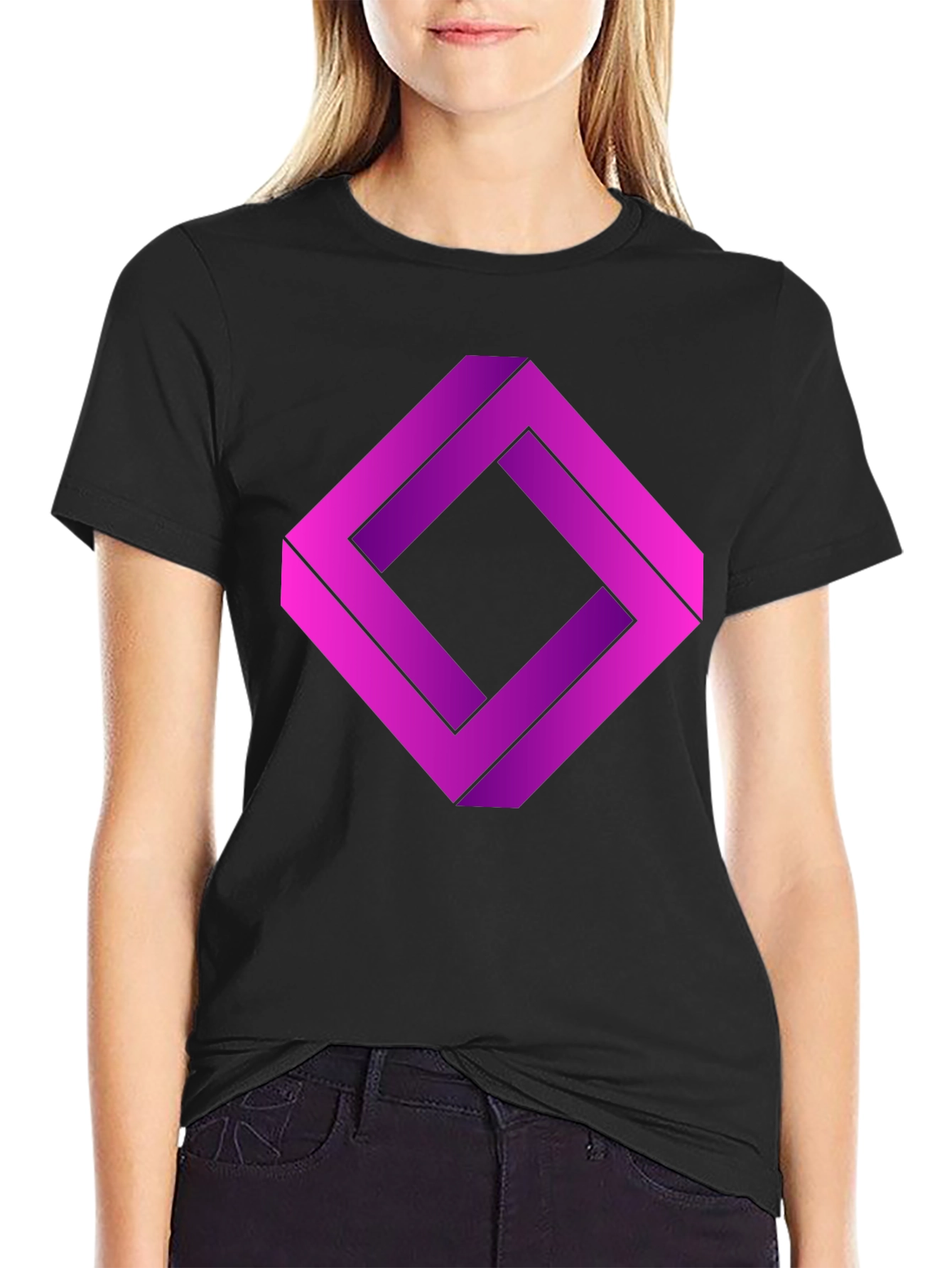 Impossible Square Graphic T-Shirt - Optical Illusion Tee
