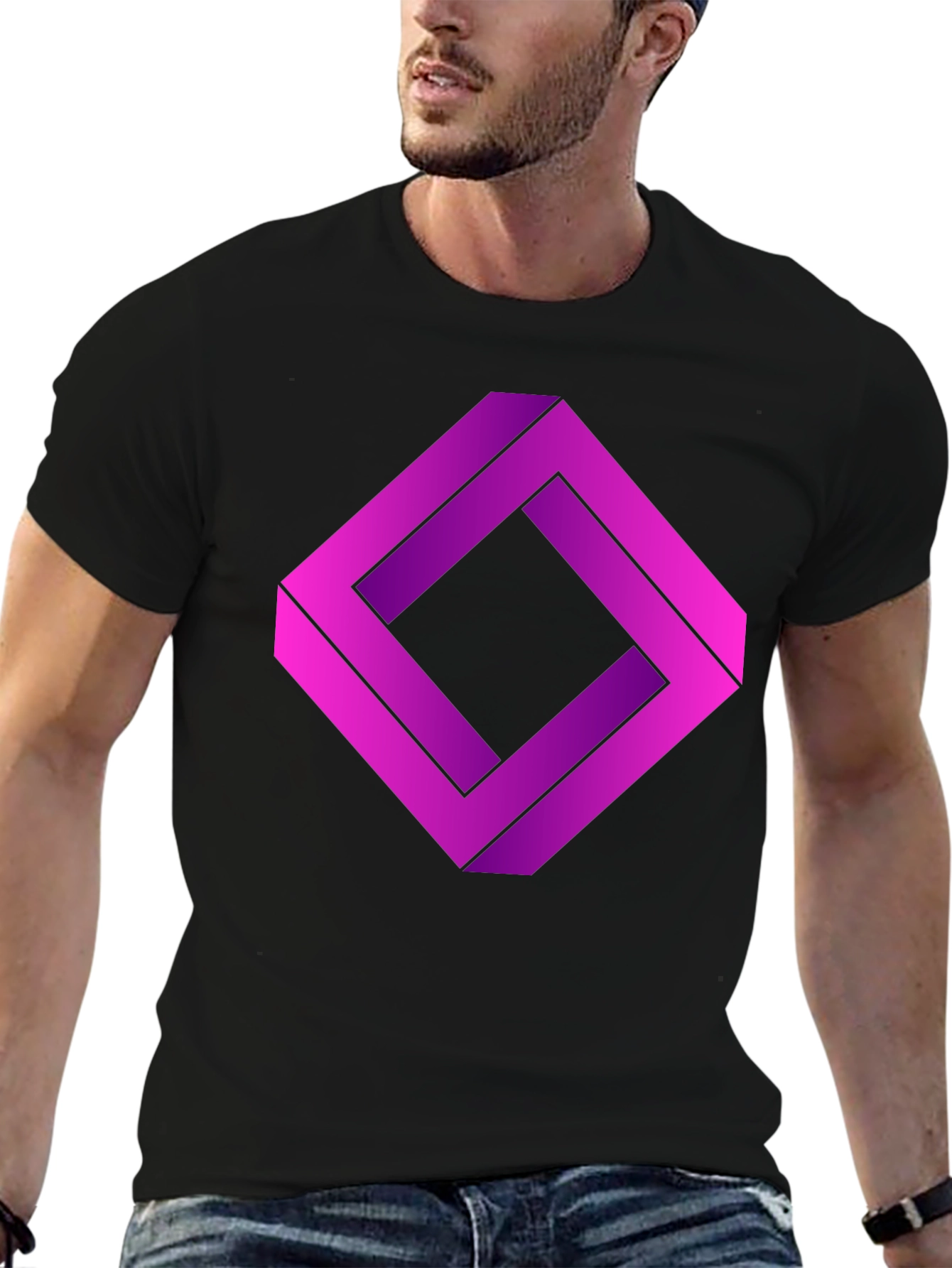 Impossible Square Graphic T-Shirt - Optical Illusion Tee
