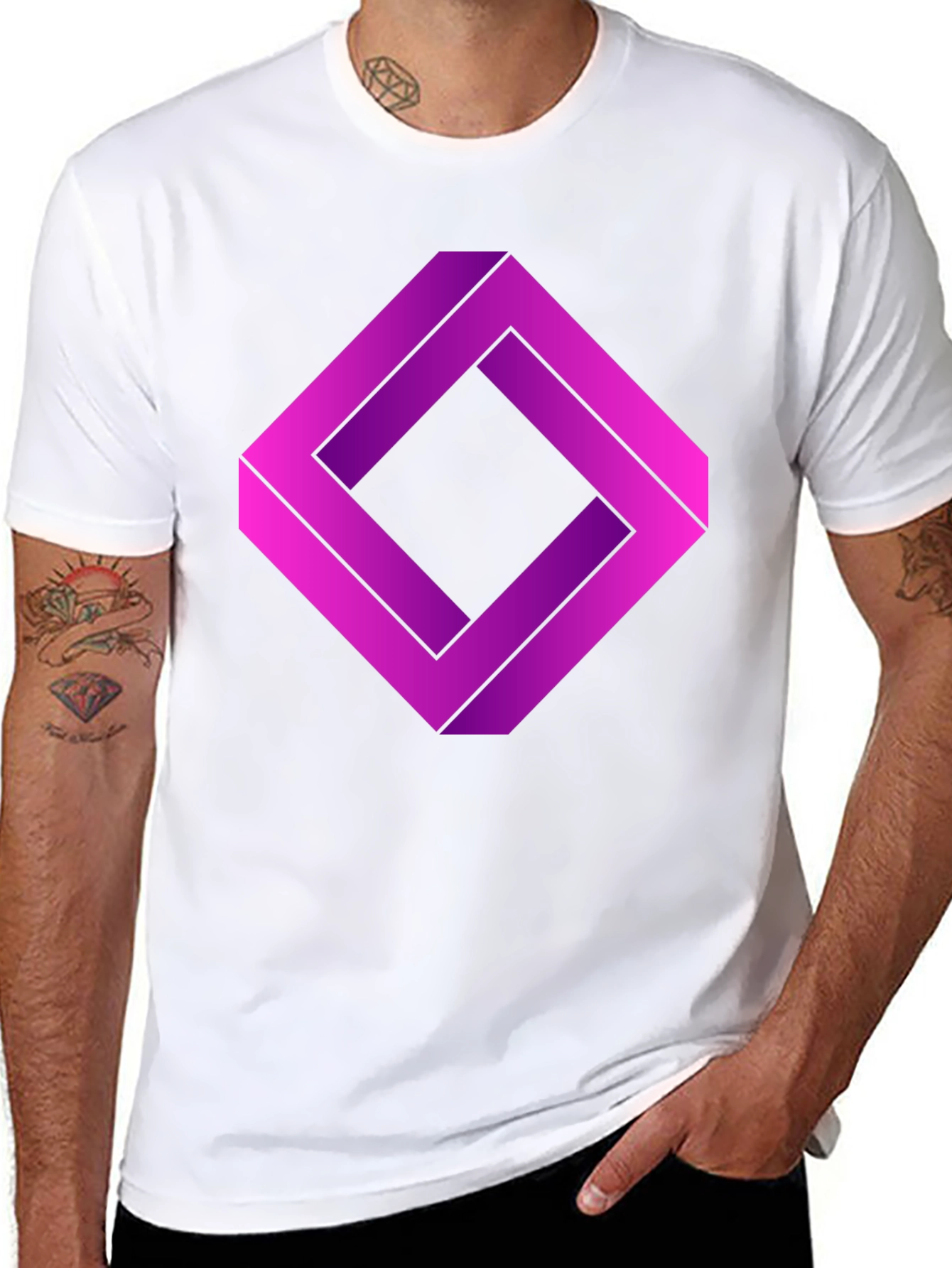 Impossible Square Graphic T-Shirt - Optical Illusion Tee