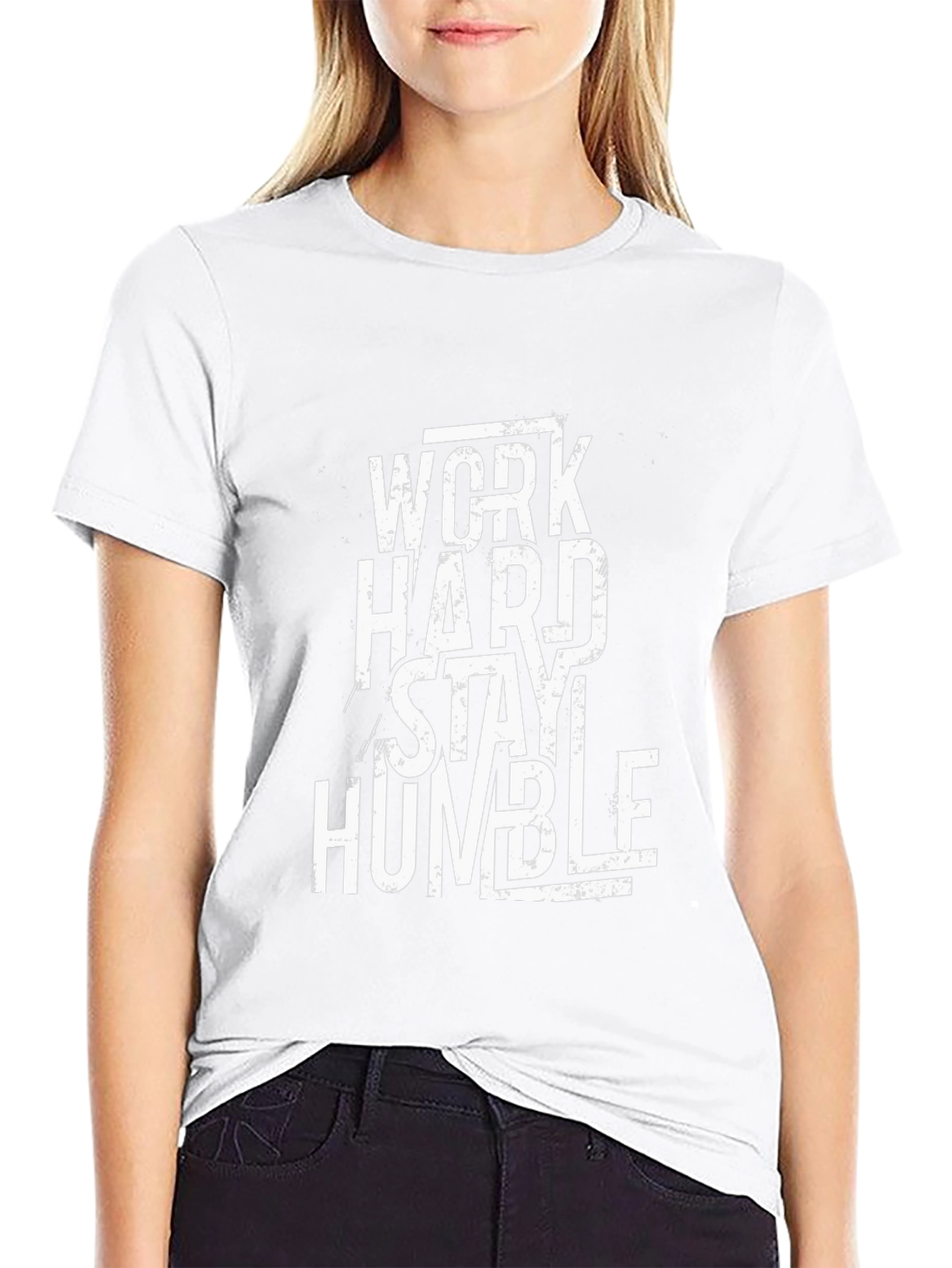 Work Hard Stay Humble Black Graphic T-Shirt