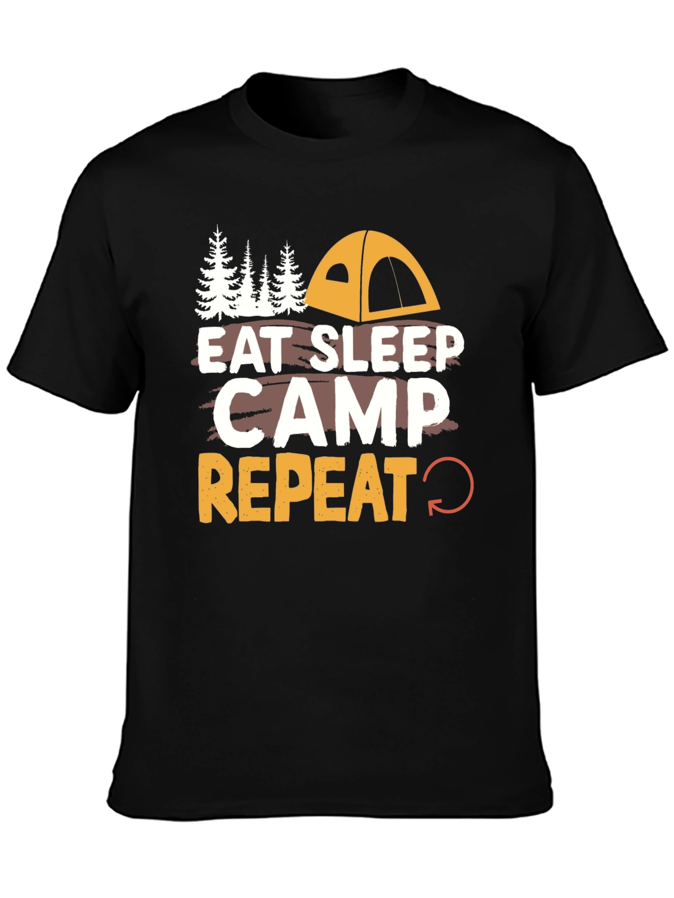 Eat Sleep Camp Repeat Camping Graphic T-Shirt
