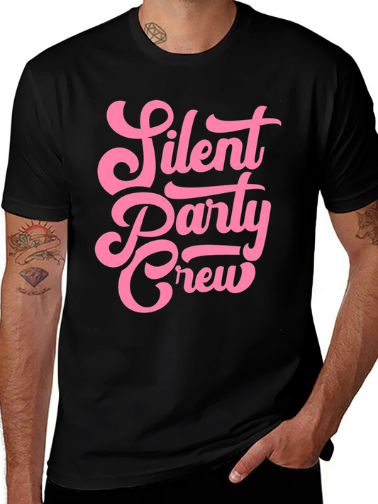 Silent Party Crew Black Graphic T-Shirt