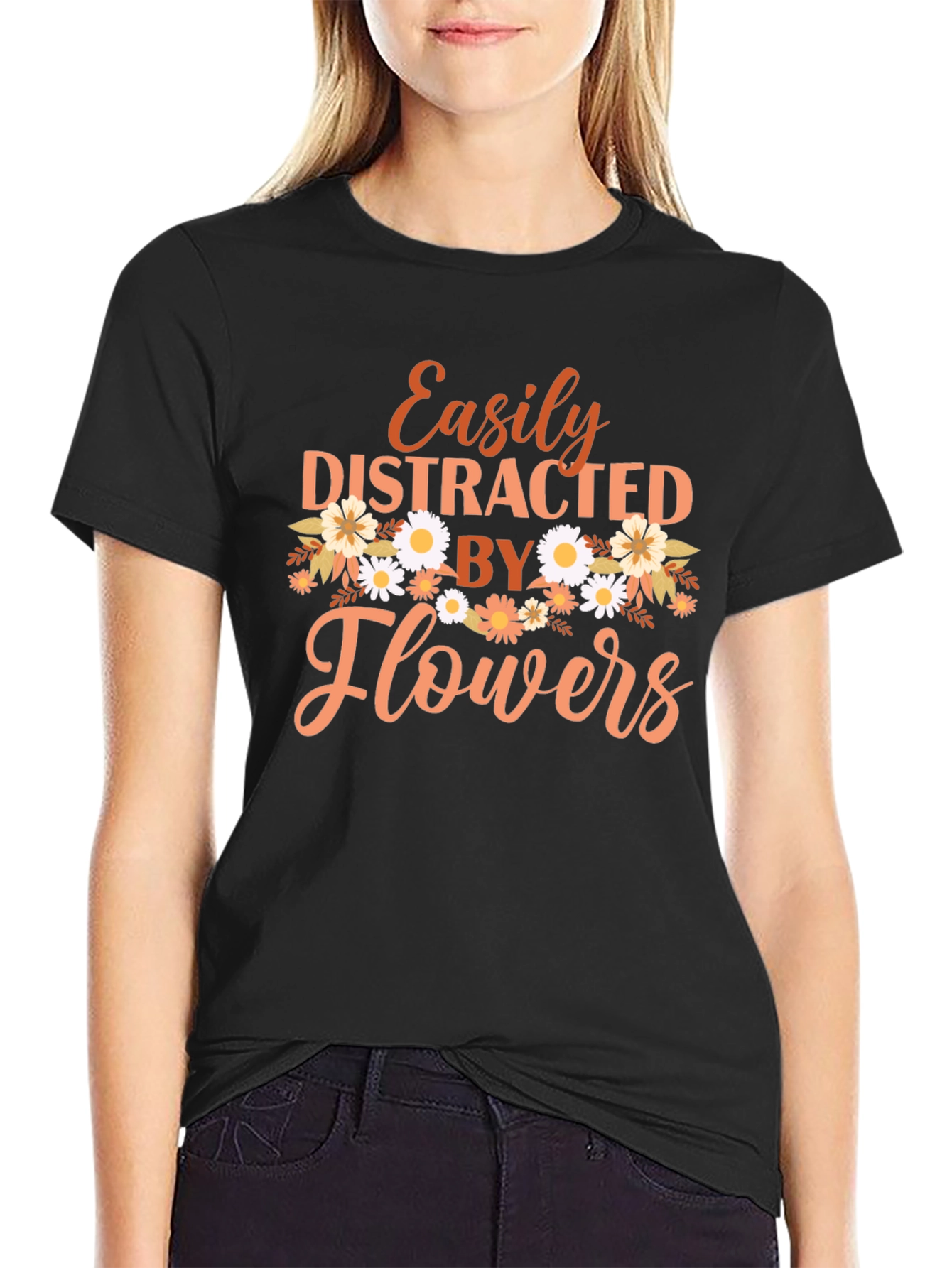 Easily Distracted By Flowers Graphic Tee