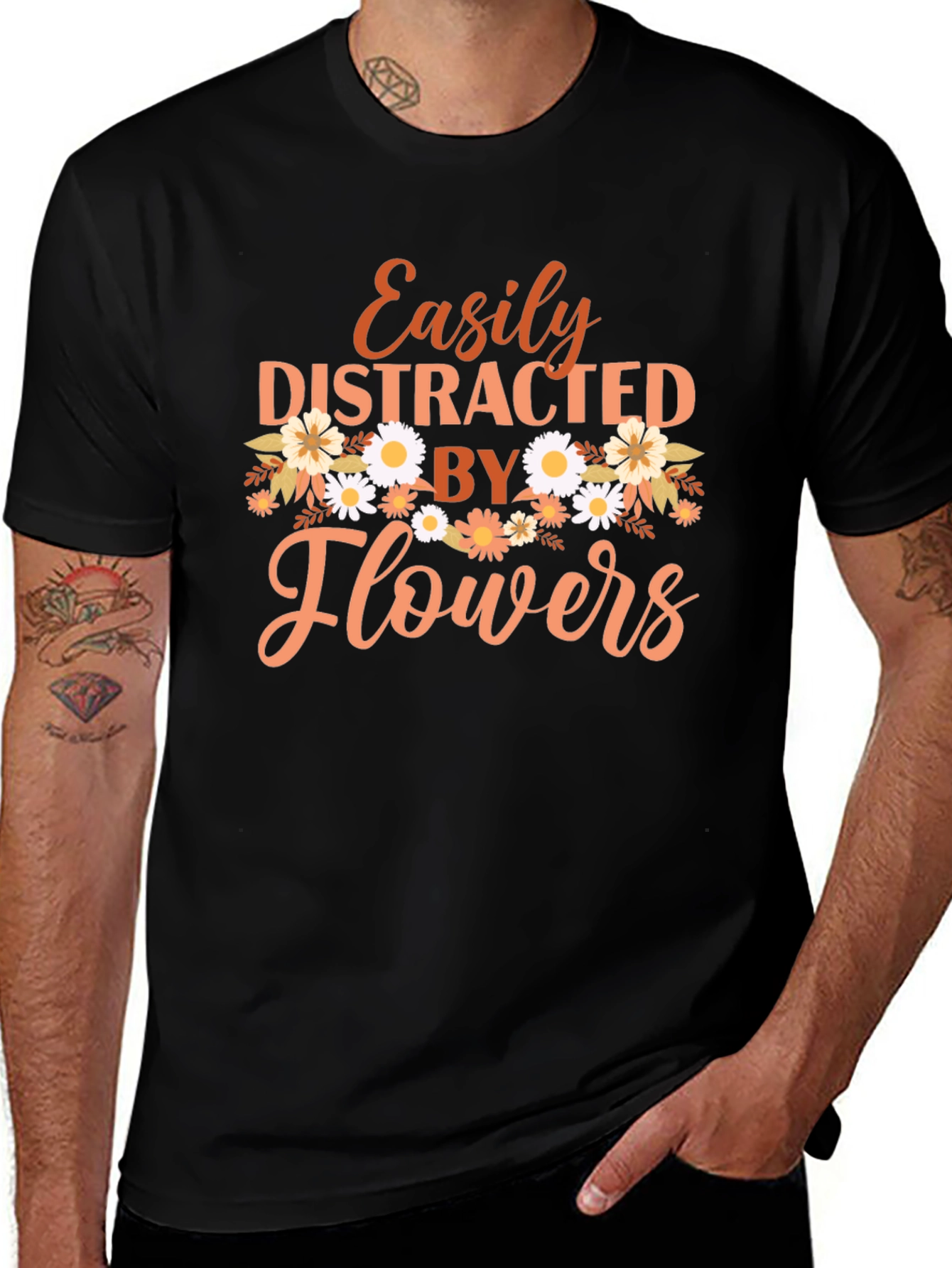 Easily Distracted By Flowers Graphic Tee