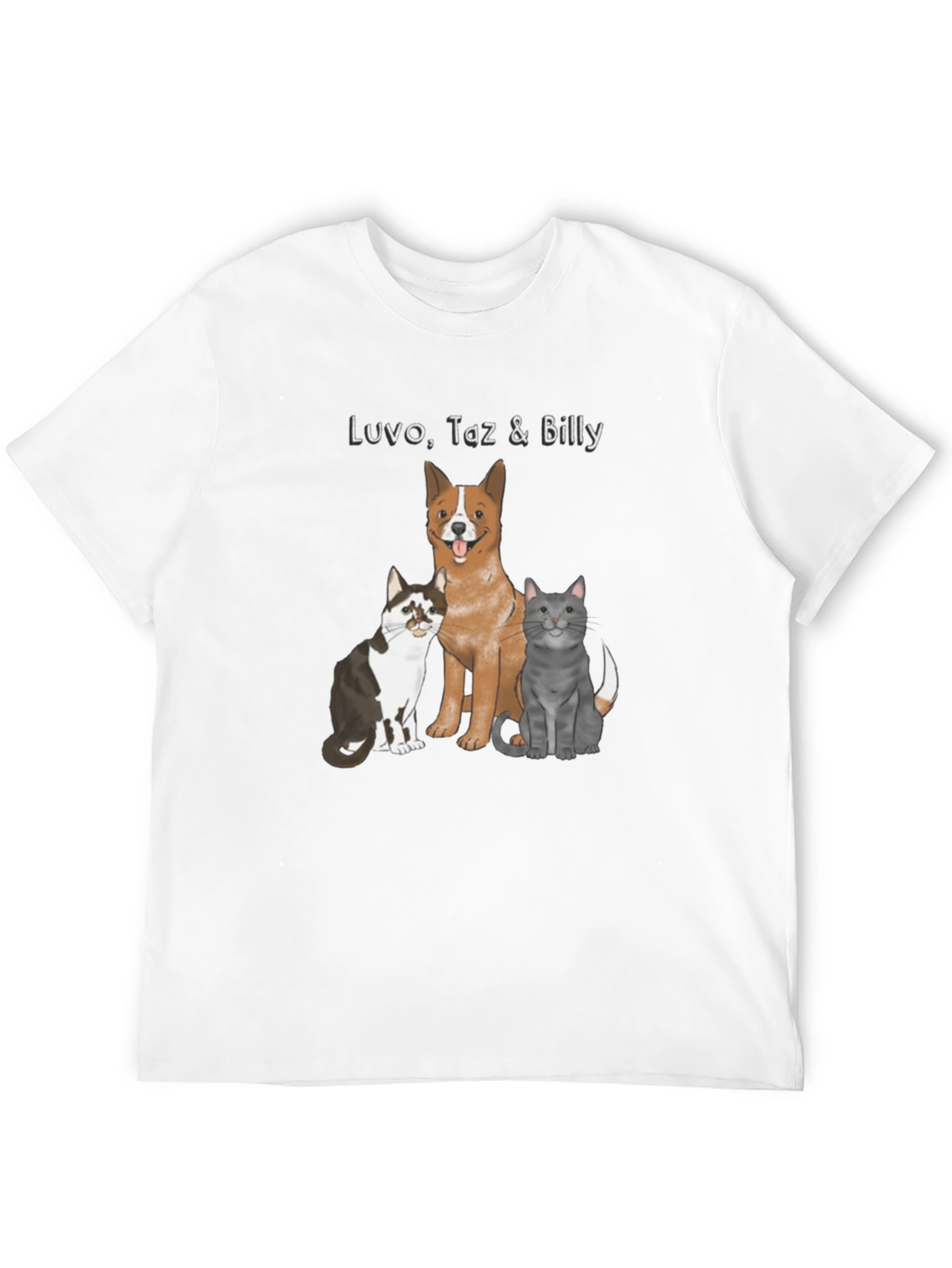 Dog and Cats Graphic Print Tee