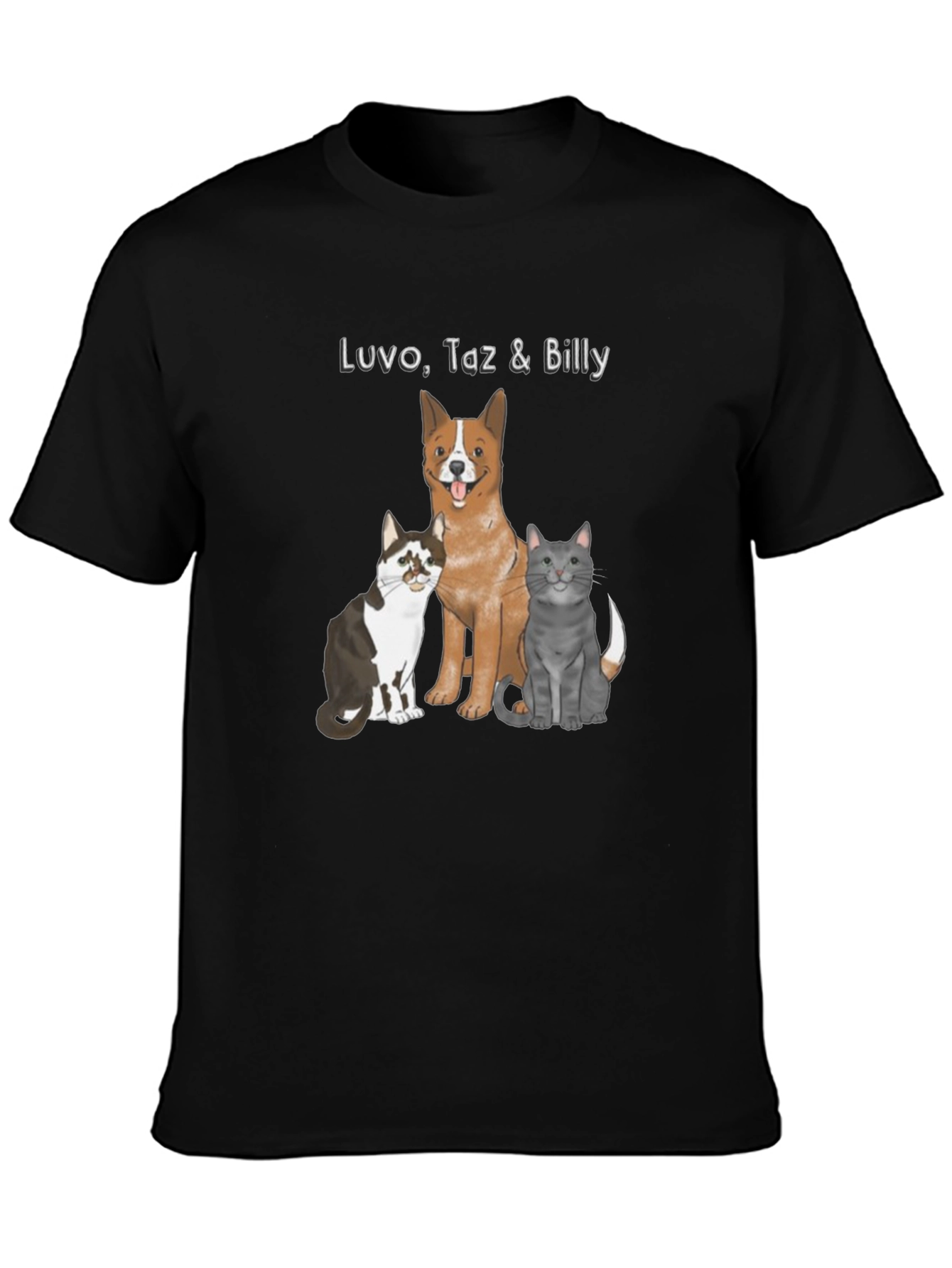 Dog and Cats Graphic Print Tee