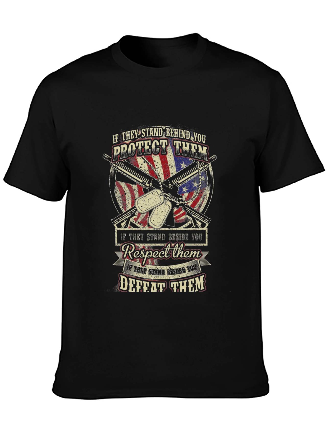 Patriotic T-Shirt: Stand Behind Protect