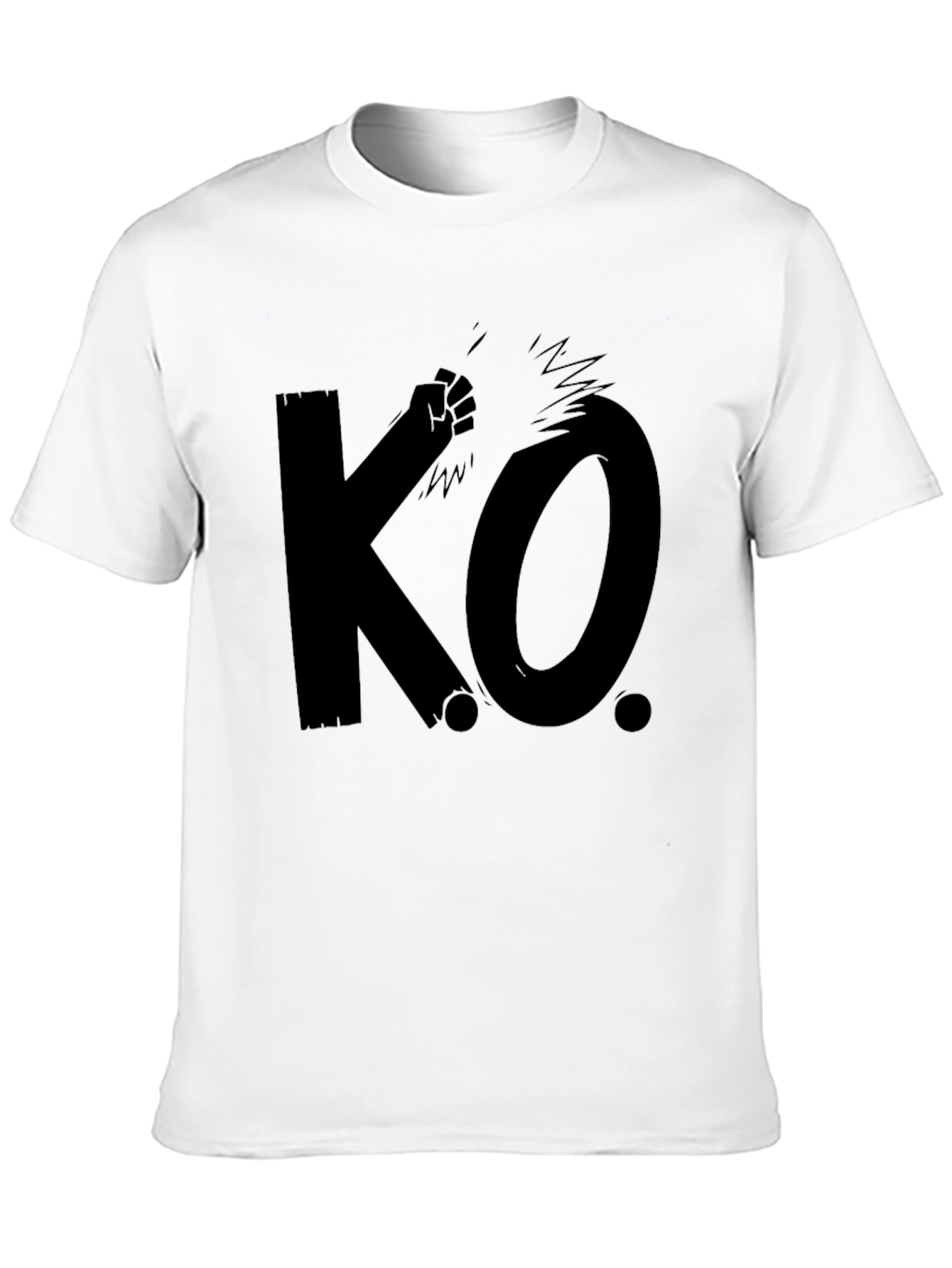 KO Knockout Black Graphic T-Shirt - Mens Casual Tee