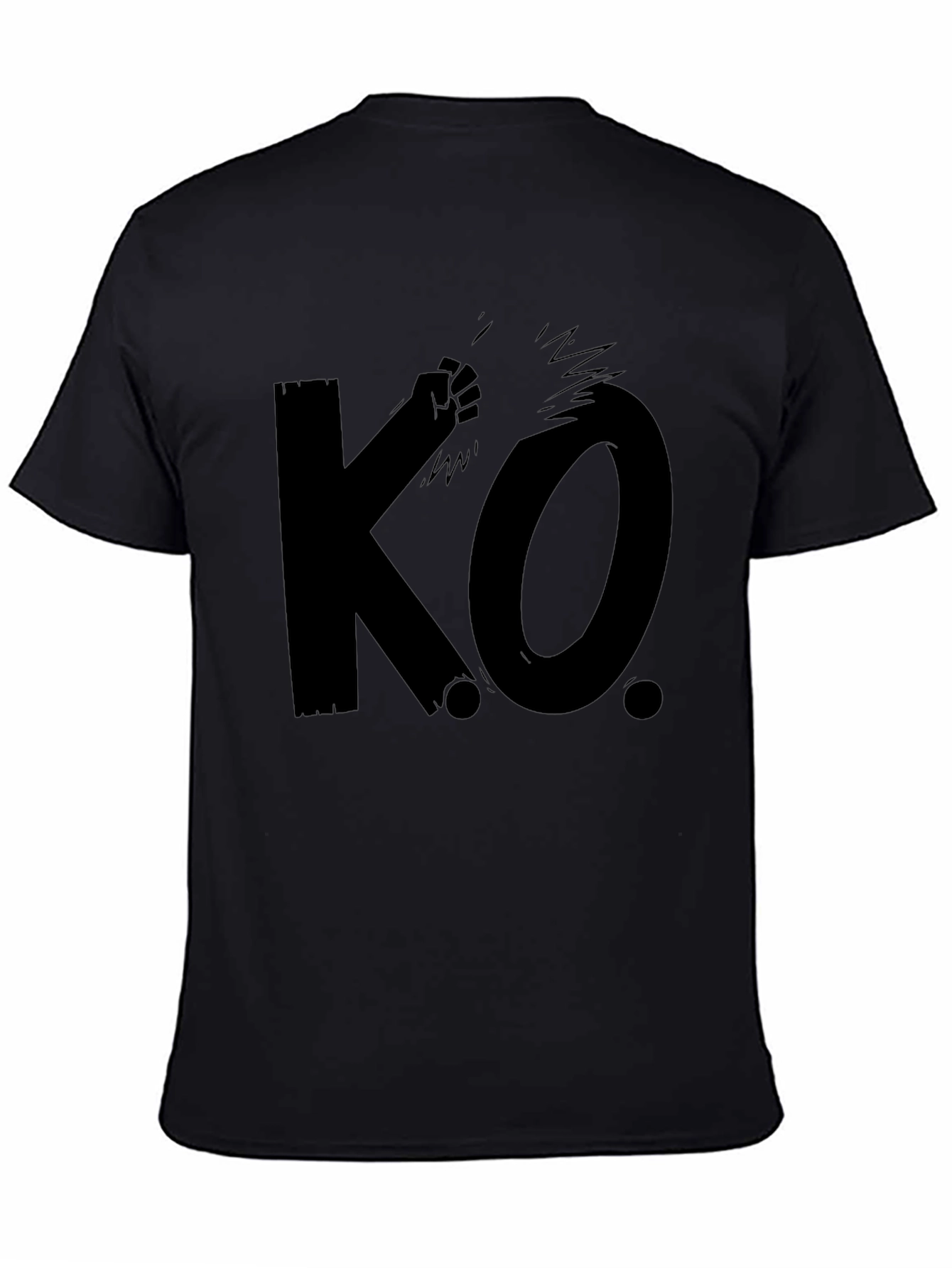 KO Knockout Black Graphic T-Shirt - Mens Casual Tee