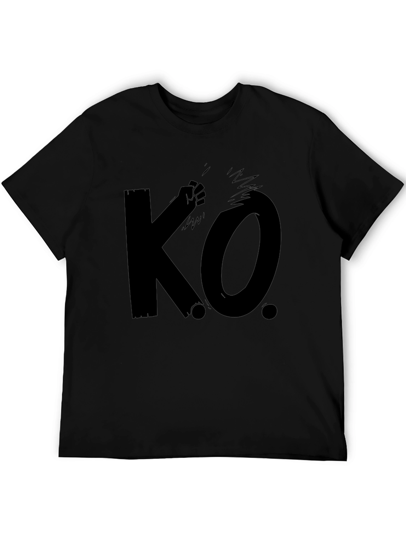 KO Knockout Black Graphic T-Shirt - Mens Casual Tee